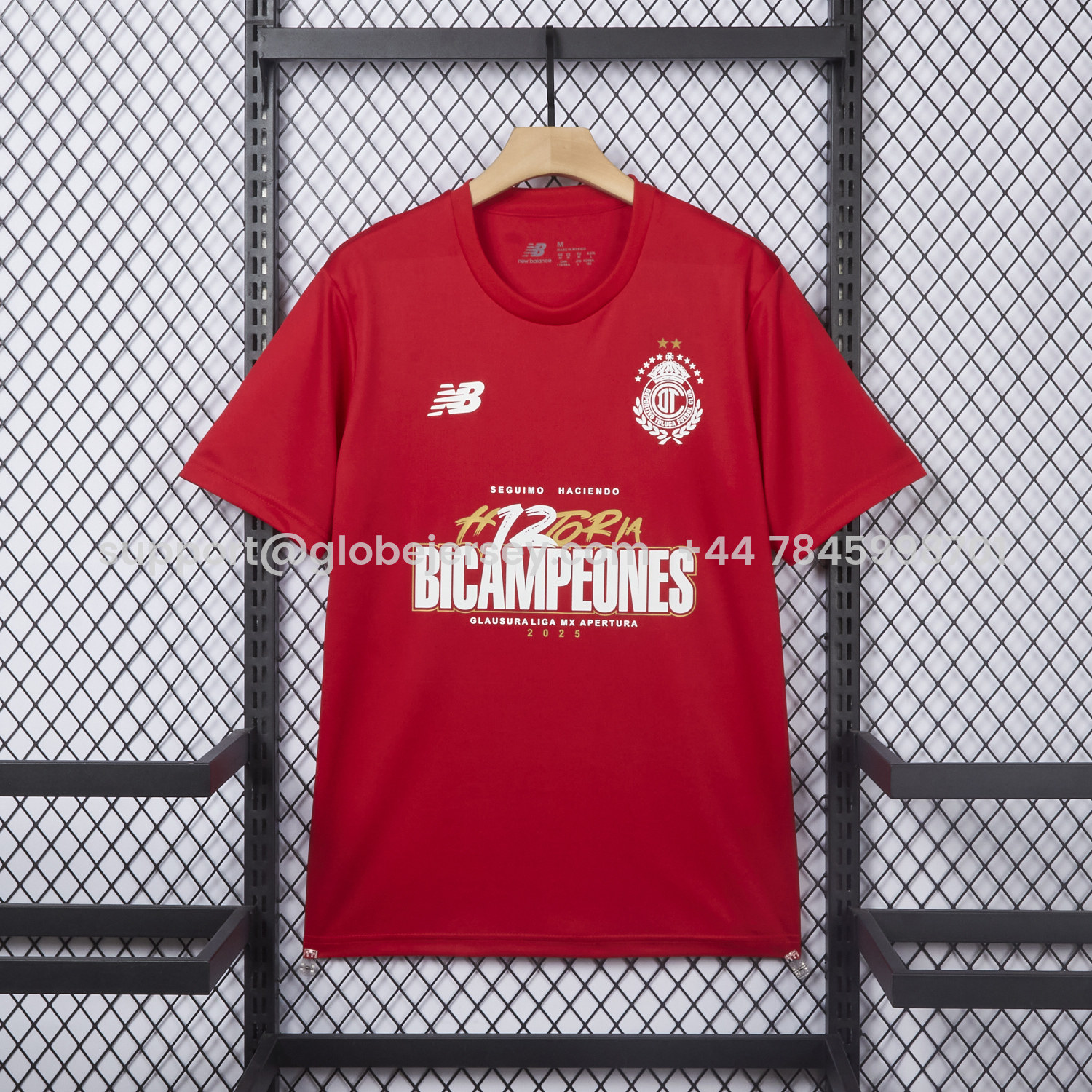 GlobeJersey-Toluca 25-26 Red Champion Commemorative Jersey - Fans Version