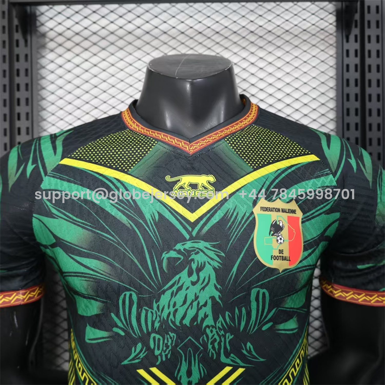 GlobeJersey-Mali 2026 Eagle Black Green Jersey - Player Version