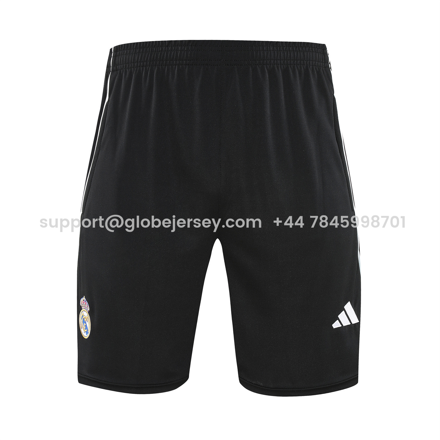 GlobeJersey-Real Madrid 25-26 Vest Training Set - Grey Arrow Pattern Vest & Black Shorts
