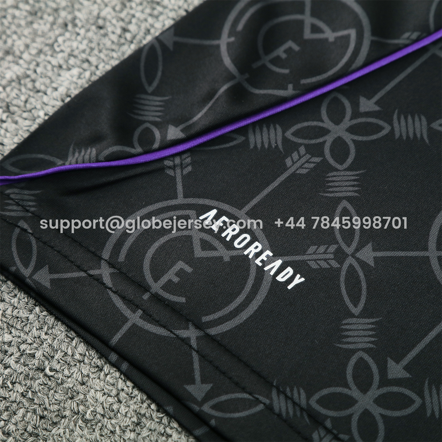 GlobeJersey-Real Madrid 25-26 Short-Sleeve Training Set - Blue Edge Black Top & Black Shorts