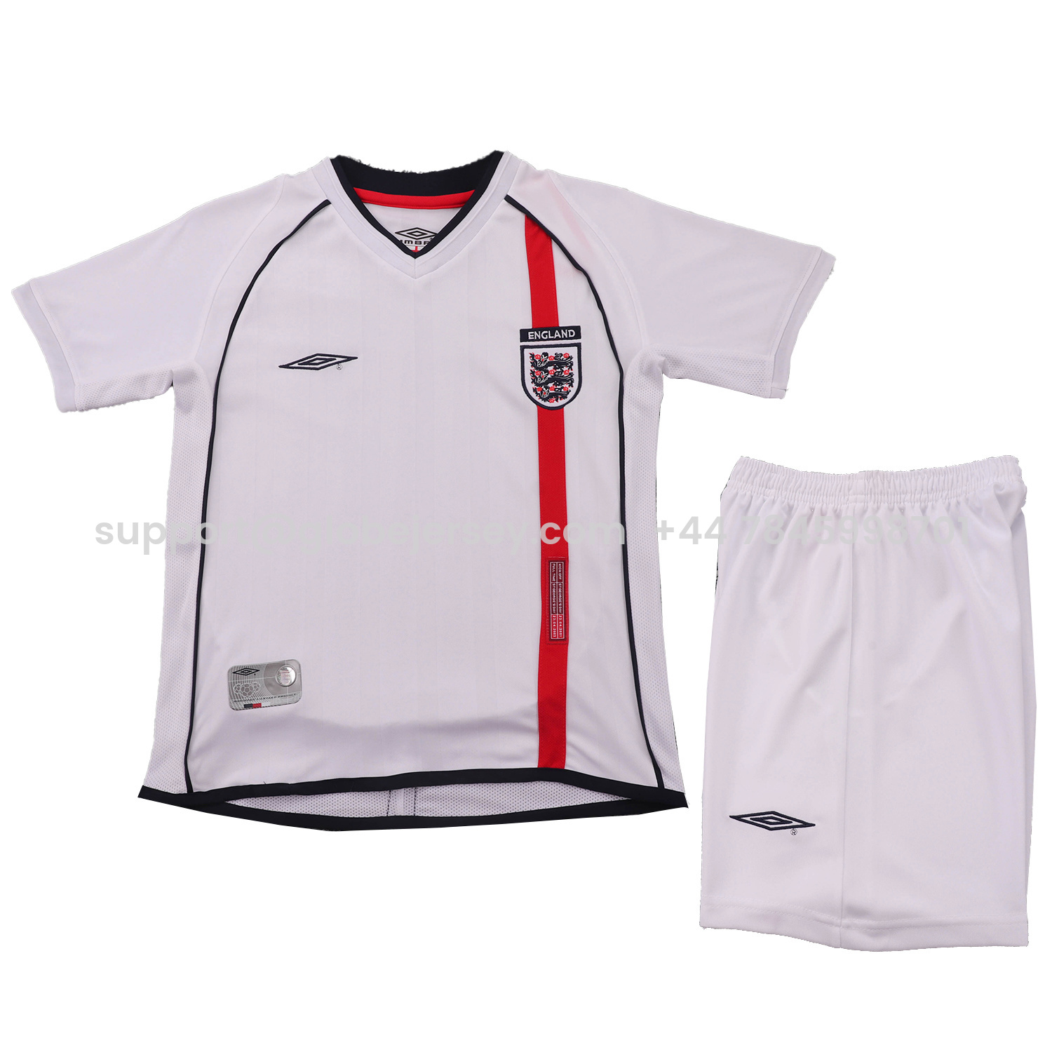 GlobeJersey-Retro England 2002 Home Kids Kit