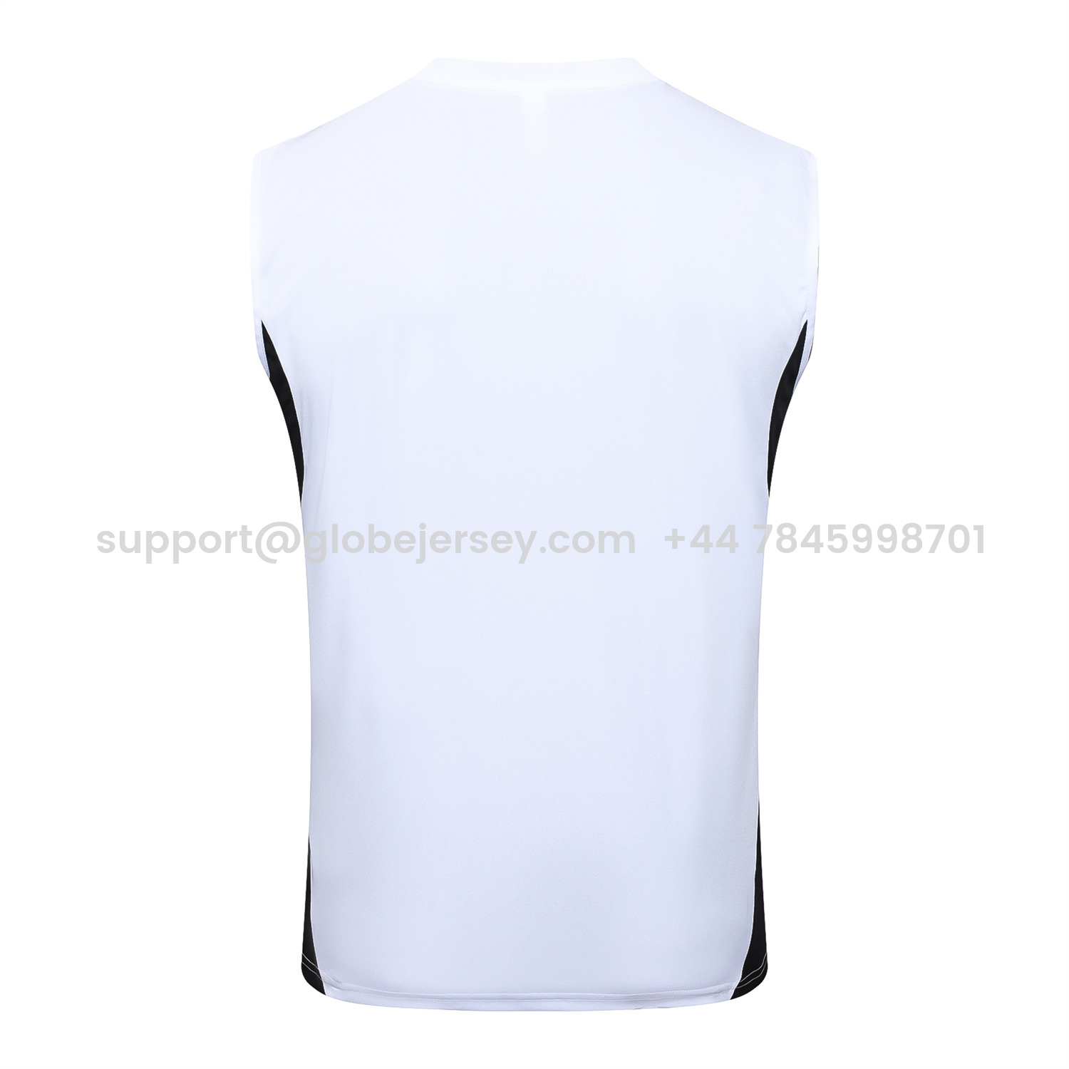 GlobeJersey-Liver.pool 25-26 Vest Training Set - White Vest & Black Shorts