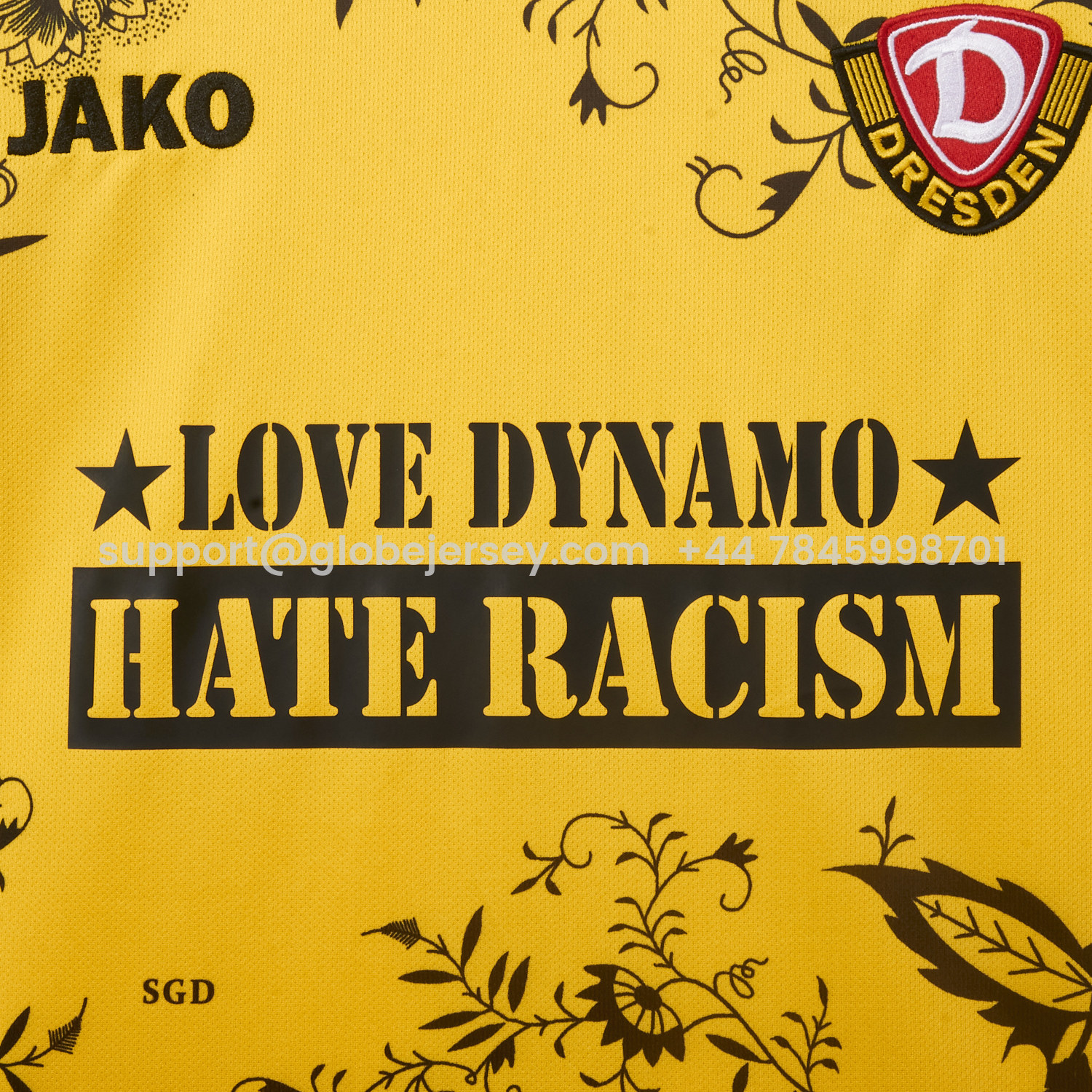 GlobeJersey-Dynamo Dresden 25-26 HATE RACISM Special Jersey - Fans Version