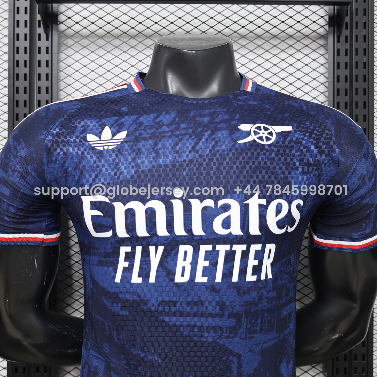 GlobeJersey-Arsenal 26-27 Dark Blue Digital Pattern Cannon Special Edition Jersey - Player Version