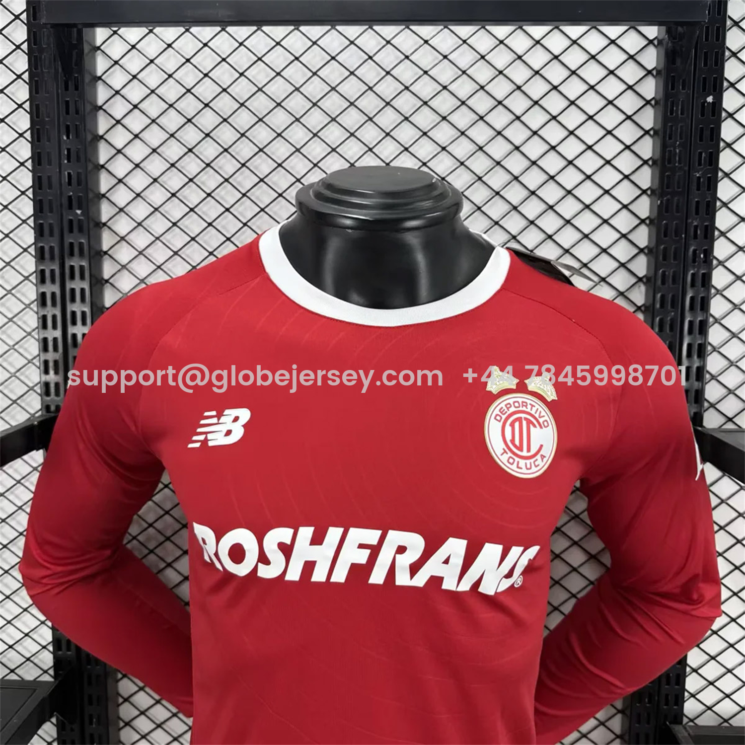 GlobeJersey-Toluca 25-26 Red Special Long Sleeves Jersey - Player Version