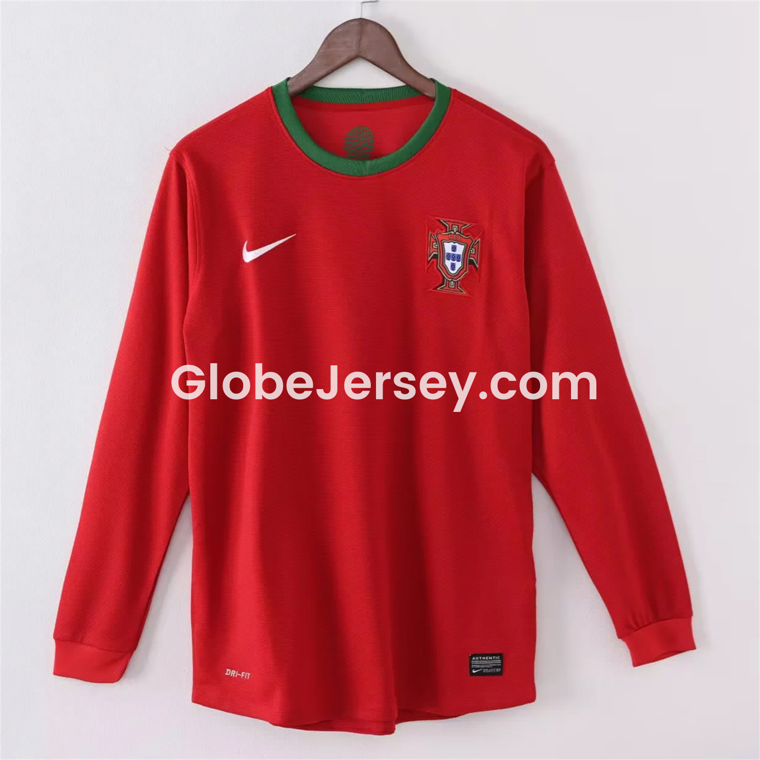 GlobeJersey-Retro Portugal 2012 Home Long Sleeves Jersey