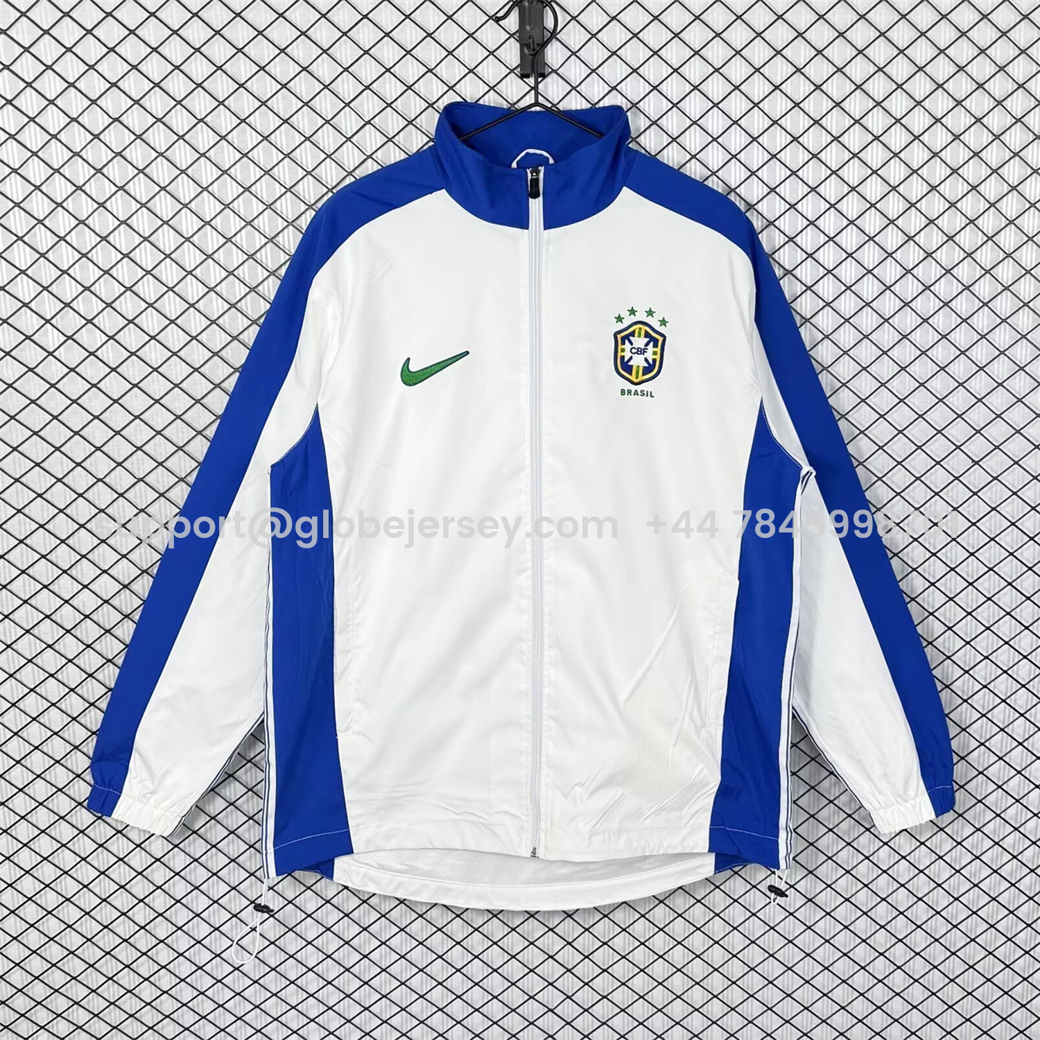 GlobeJersey-Retro Brazil 1998 White Windbreaker