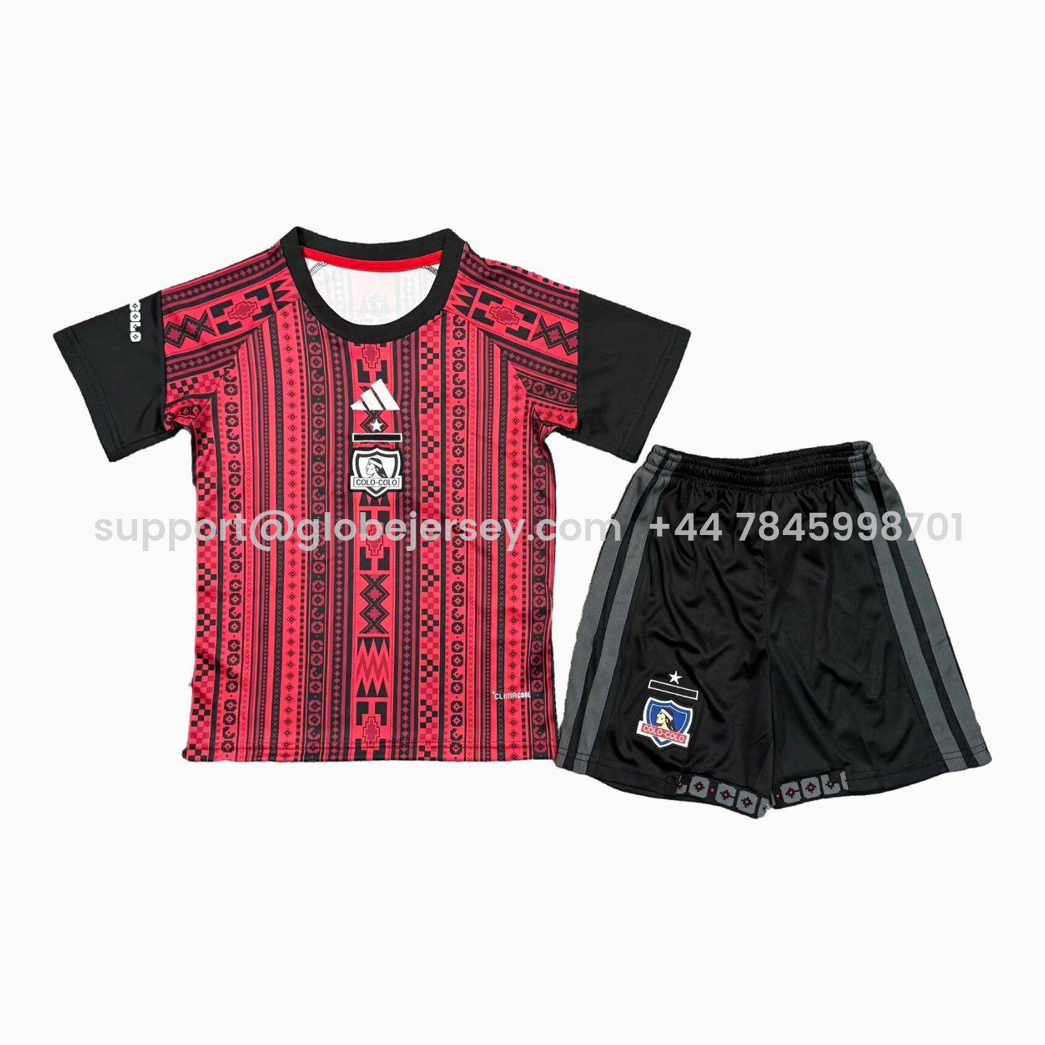 GlobeJersey-Colo Colo 25-26 Red Pre-Match Kids Kit