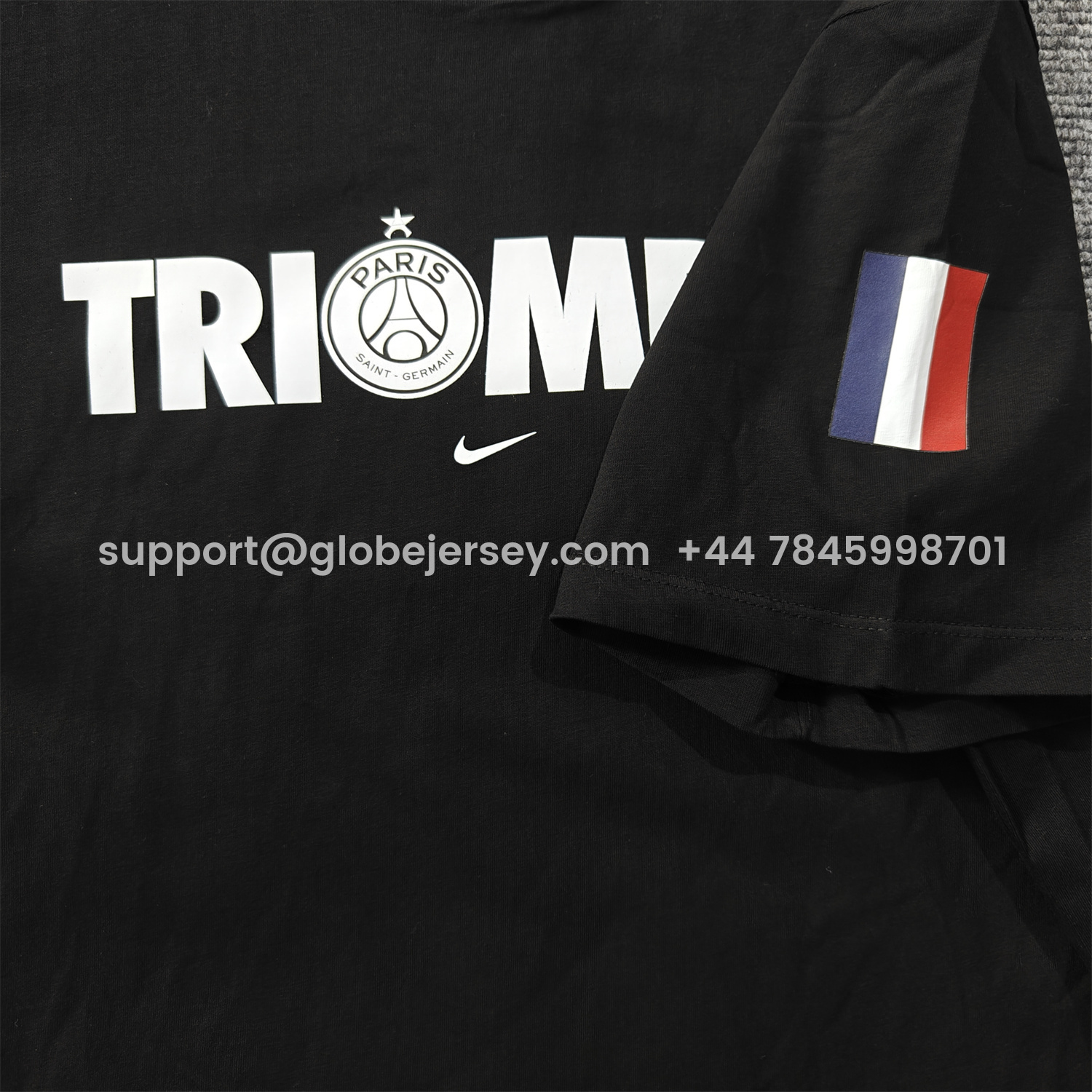 GlobeJersey-Paris Saint-Germain PSG 2025 Champions League Commemorative Black T-shirt