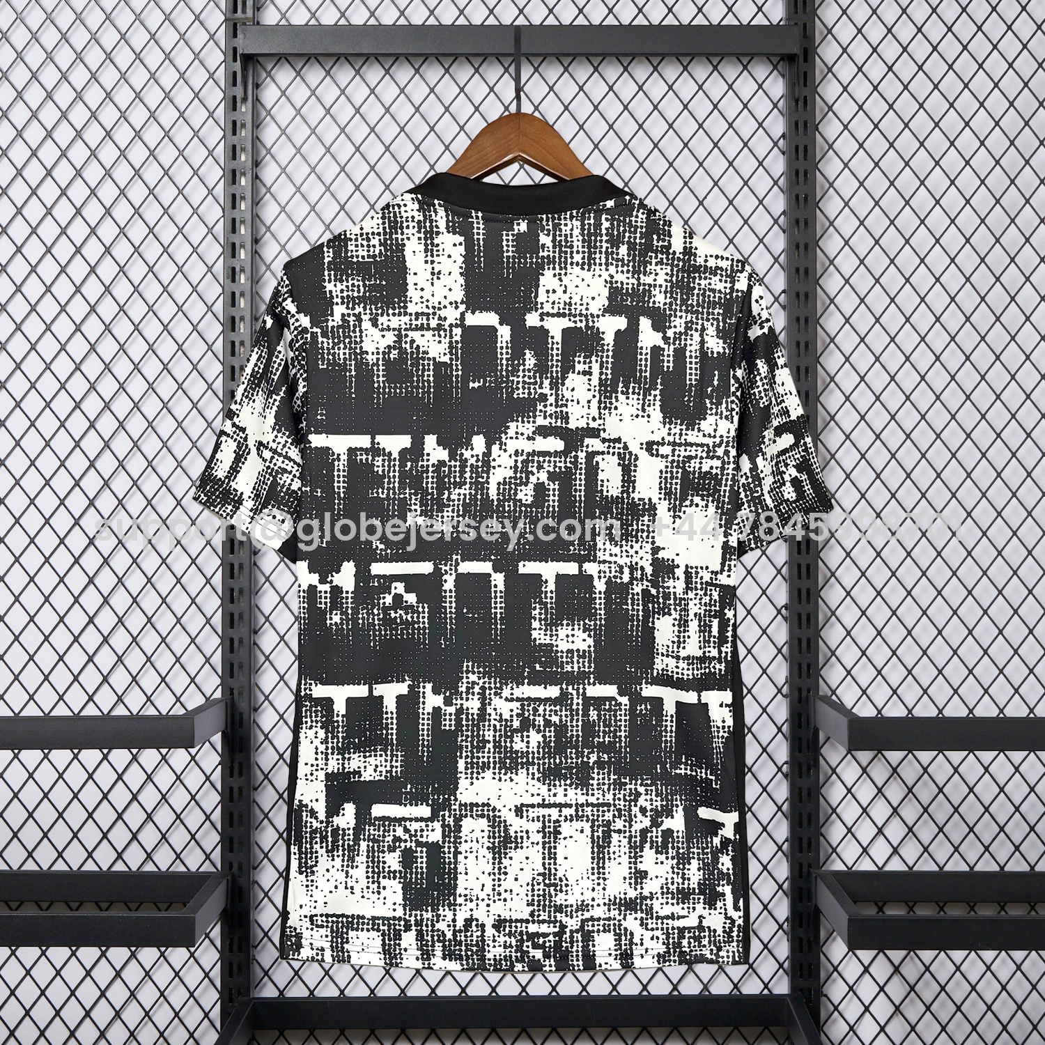 GlobeJersey-Corinthians 26-27 Black And White Pixels Jersey - Fans Version