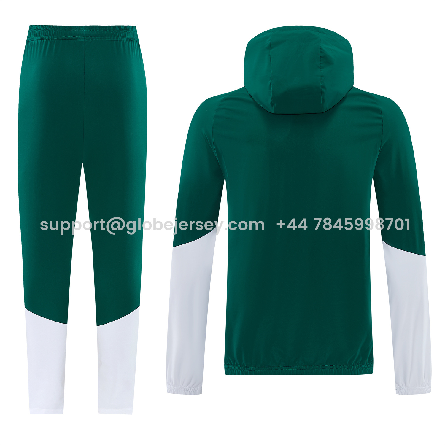 GlobeJersey-Italy 2026 Hooded Windbreaker Training Set - Green Top & Pants