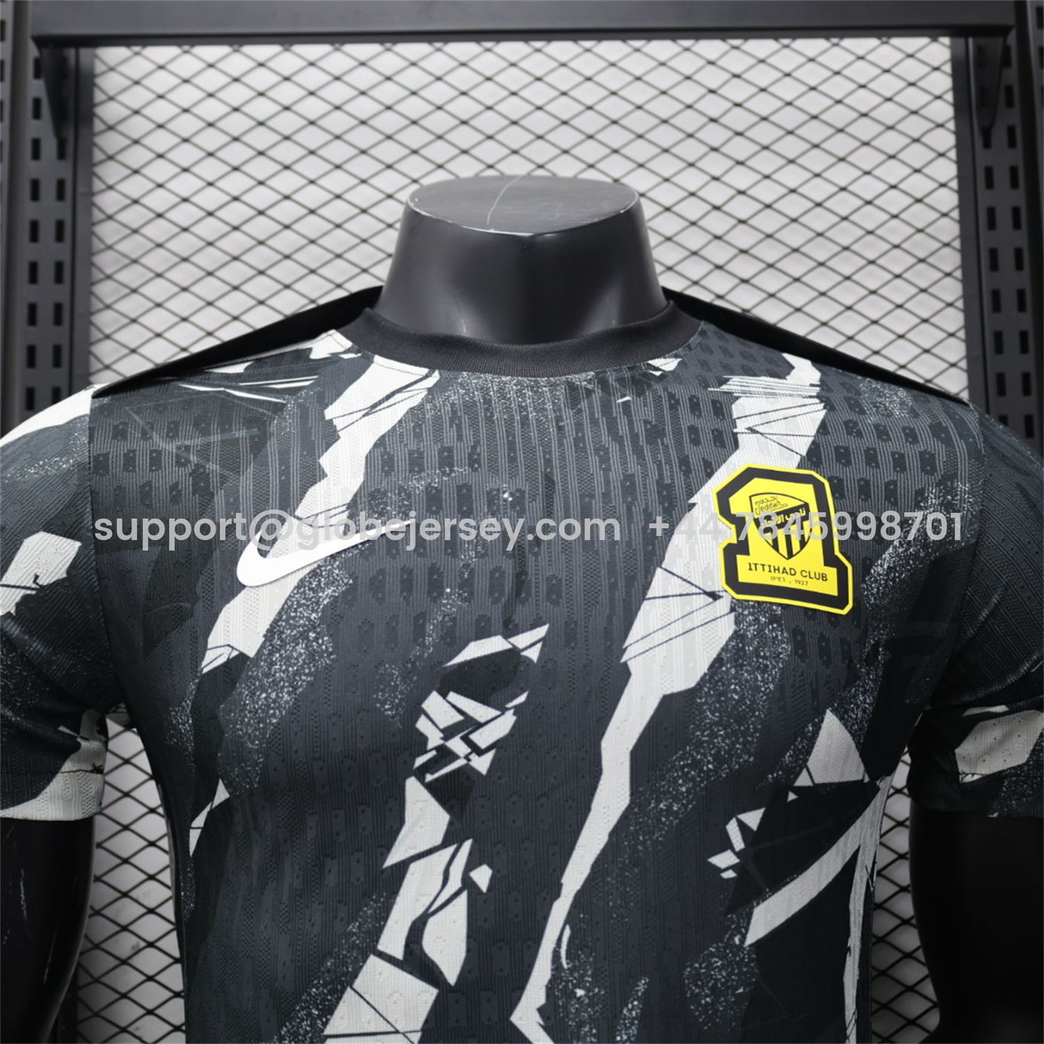 GlobeJersey-Al Ittihad Jeddah United 25-26 Black Pre-Match Jersey - Player Version