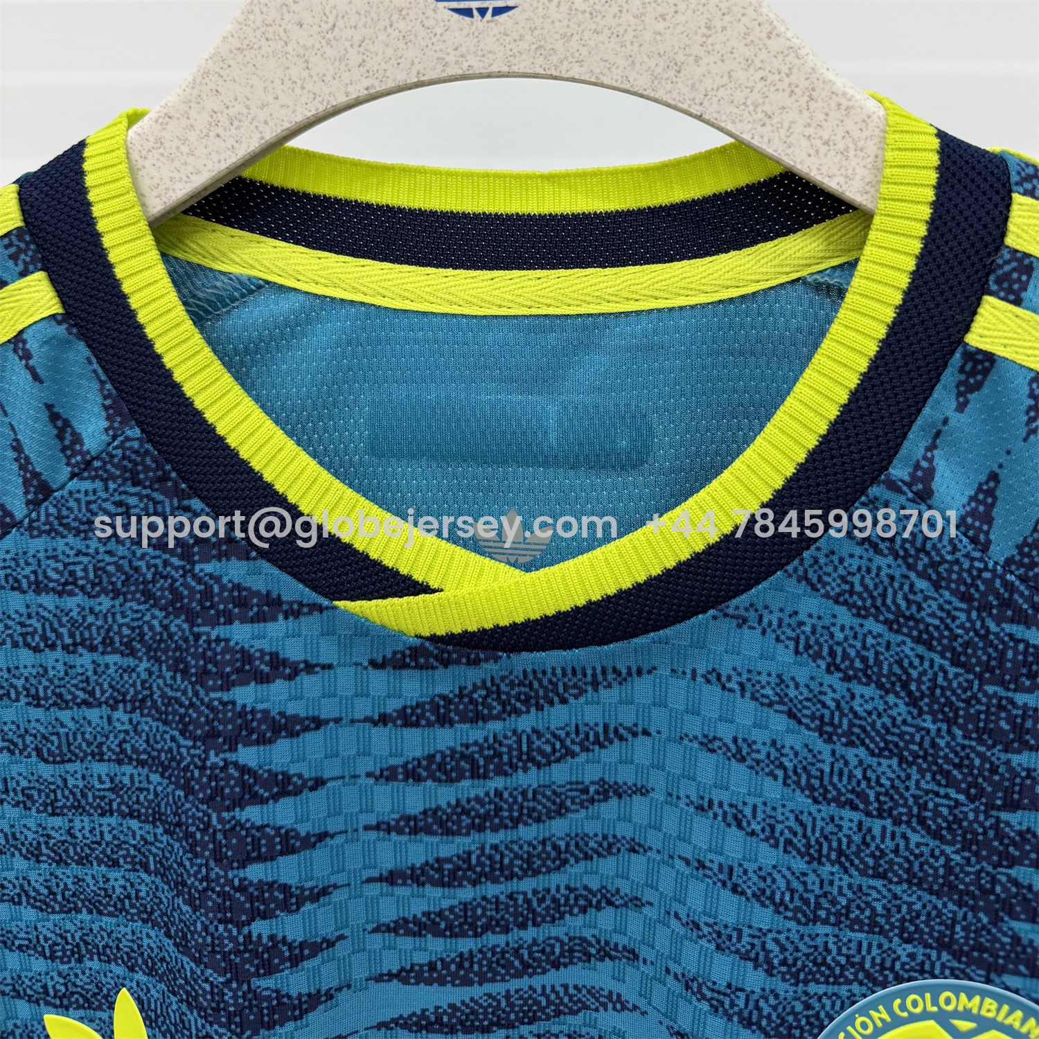 GlobeJersey-Colombia 2026 Away Blue Long Sleeves Jersey - Fans Version