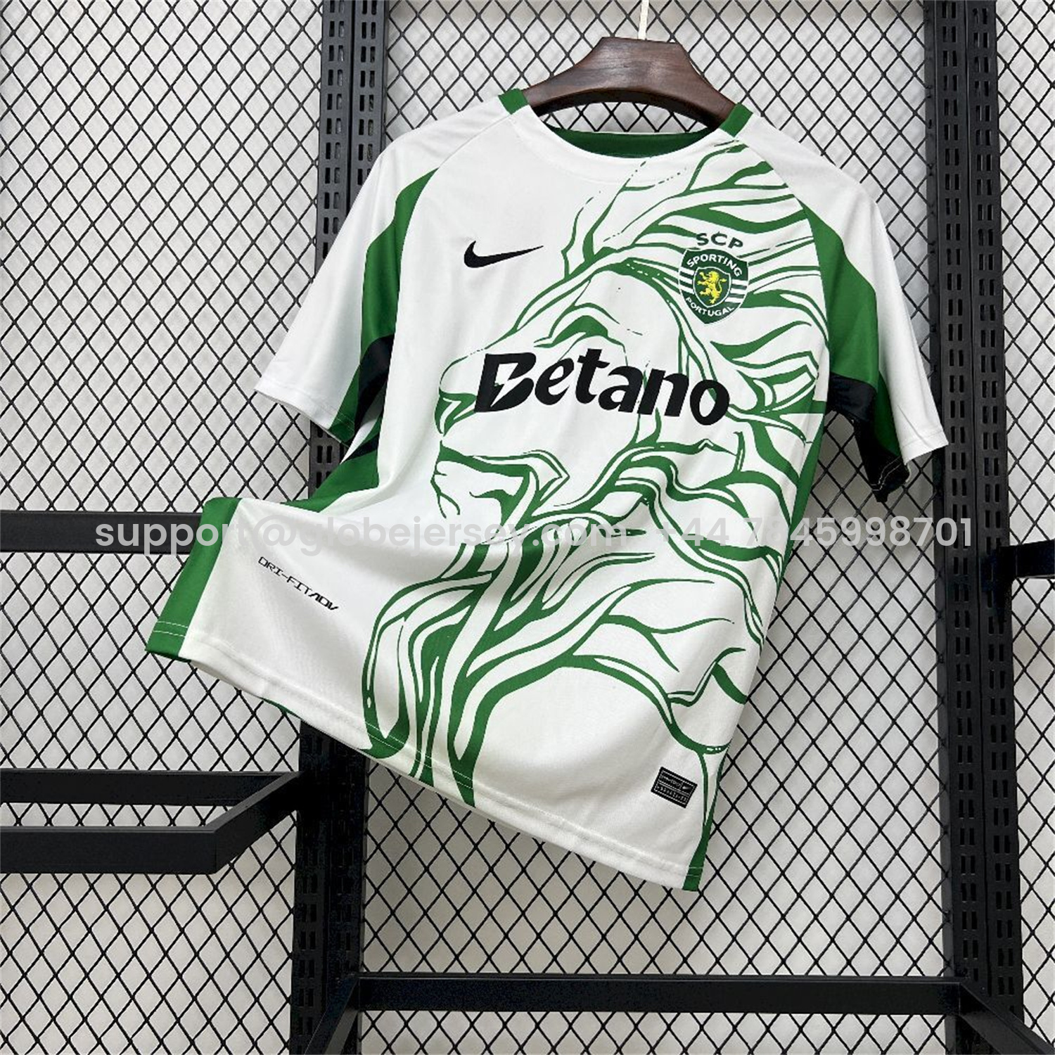 GlobeJersey-Sporting CP 25-26 Green Lion Special White Jersey - Fans Version