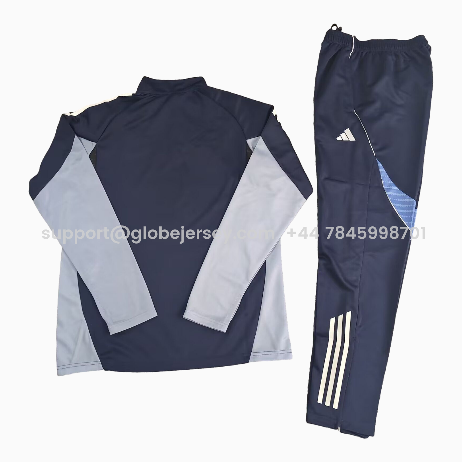 GlobeJersey-Schalke 04 25-26 Long Sleeve Training Set - Deep Blue Top & Deep Blue Pants