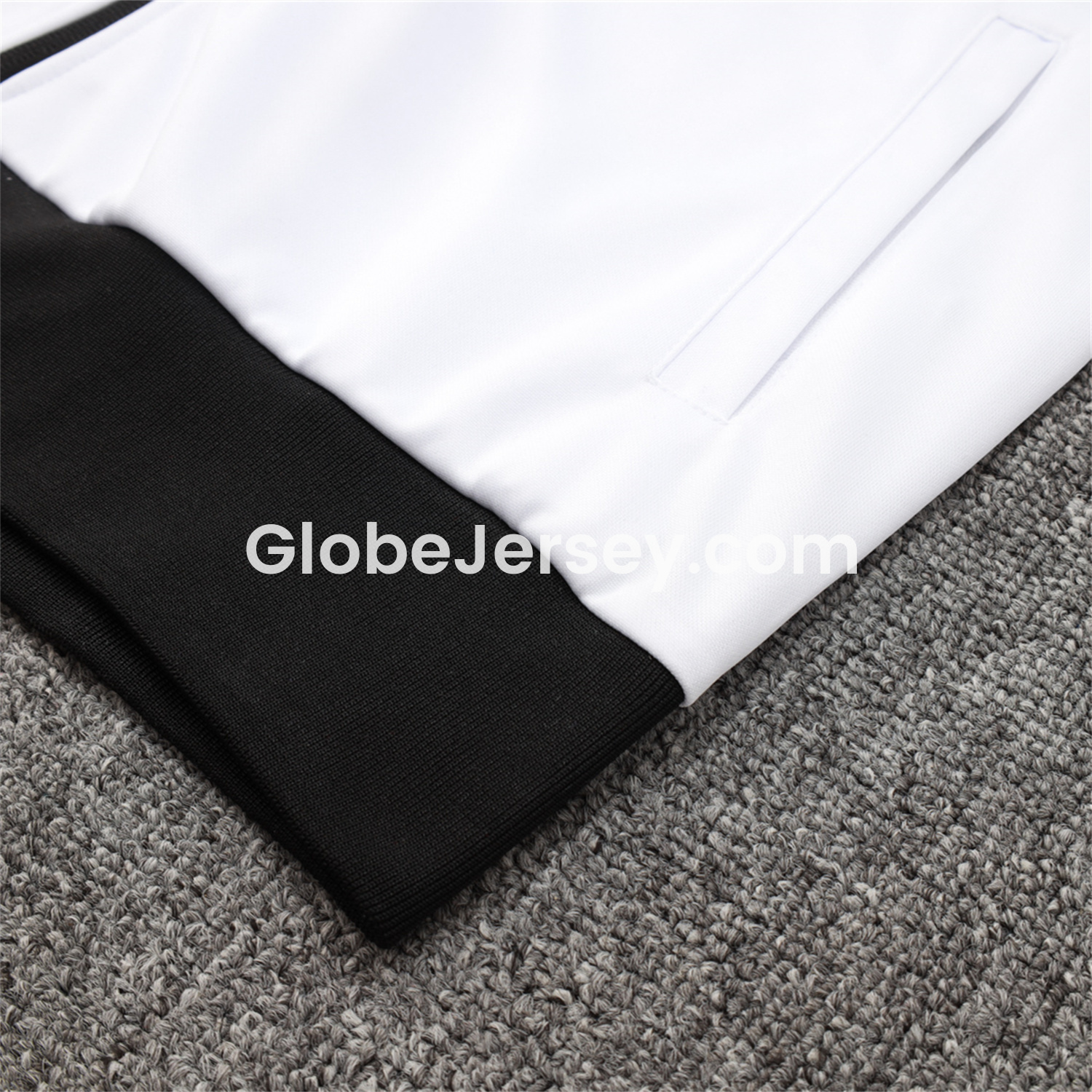 GlobeJersey-Corinthians 25-26 Jacket Training Tracksuit - White Jackets & Black Pants