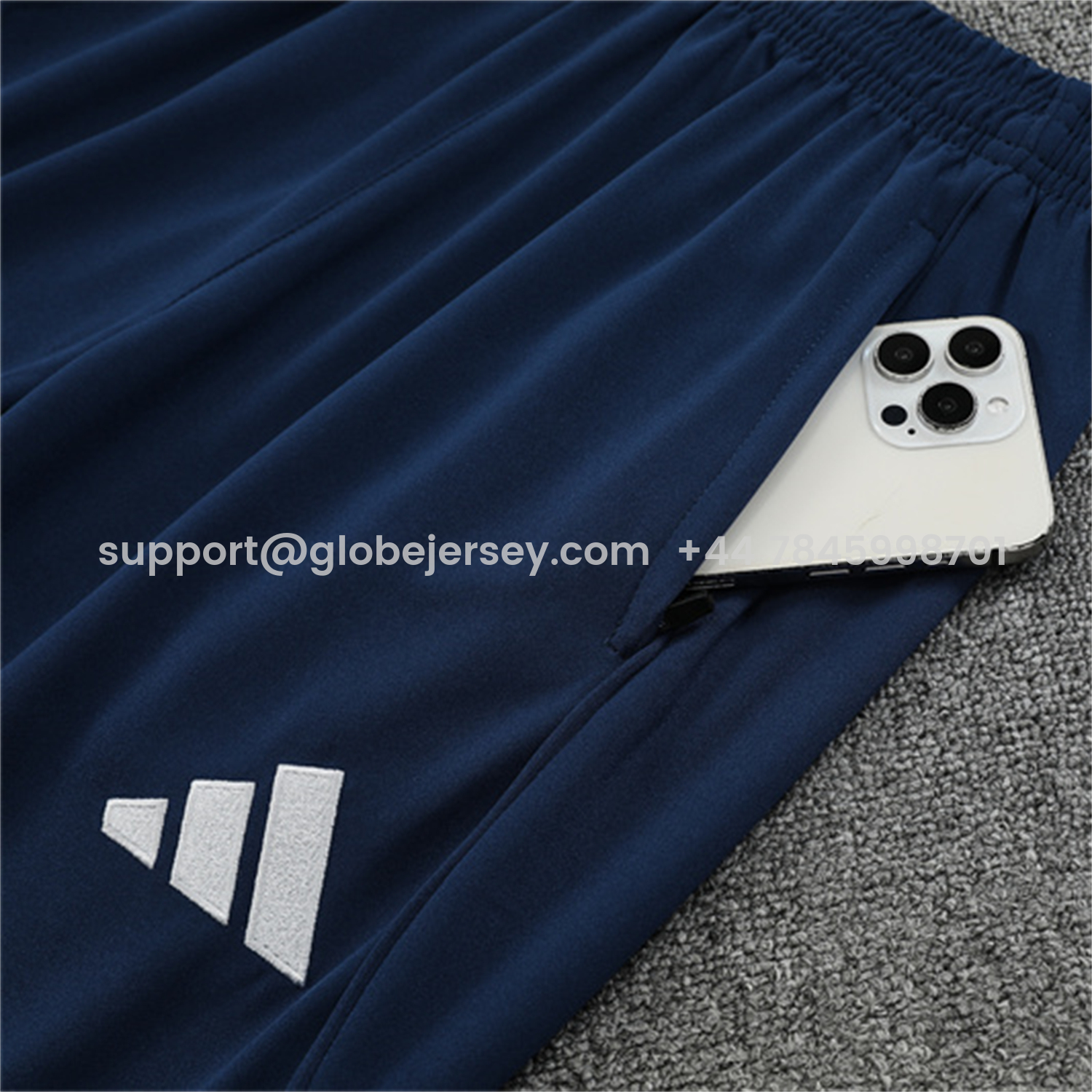 GlobeJersey-Arsenal 25-26 Long Sleeves Training Set - Light Grey Top & Blue Pants