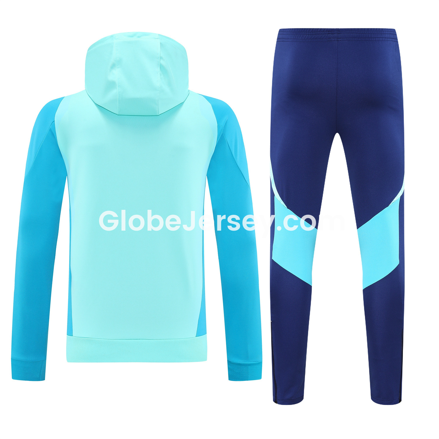 GlobeJersey-Flamengo 25-26 Traning Hoodie Set - Light Blue With Royal Blue