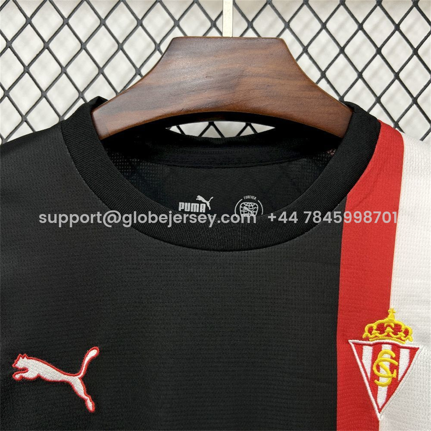 GlobeJersey-Sporting Gijon 25-26 Away Black Jersey - Fans Version