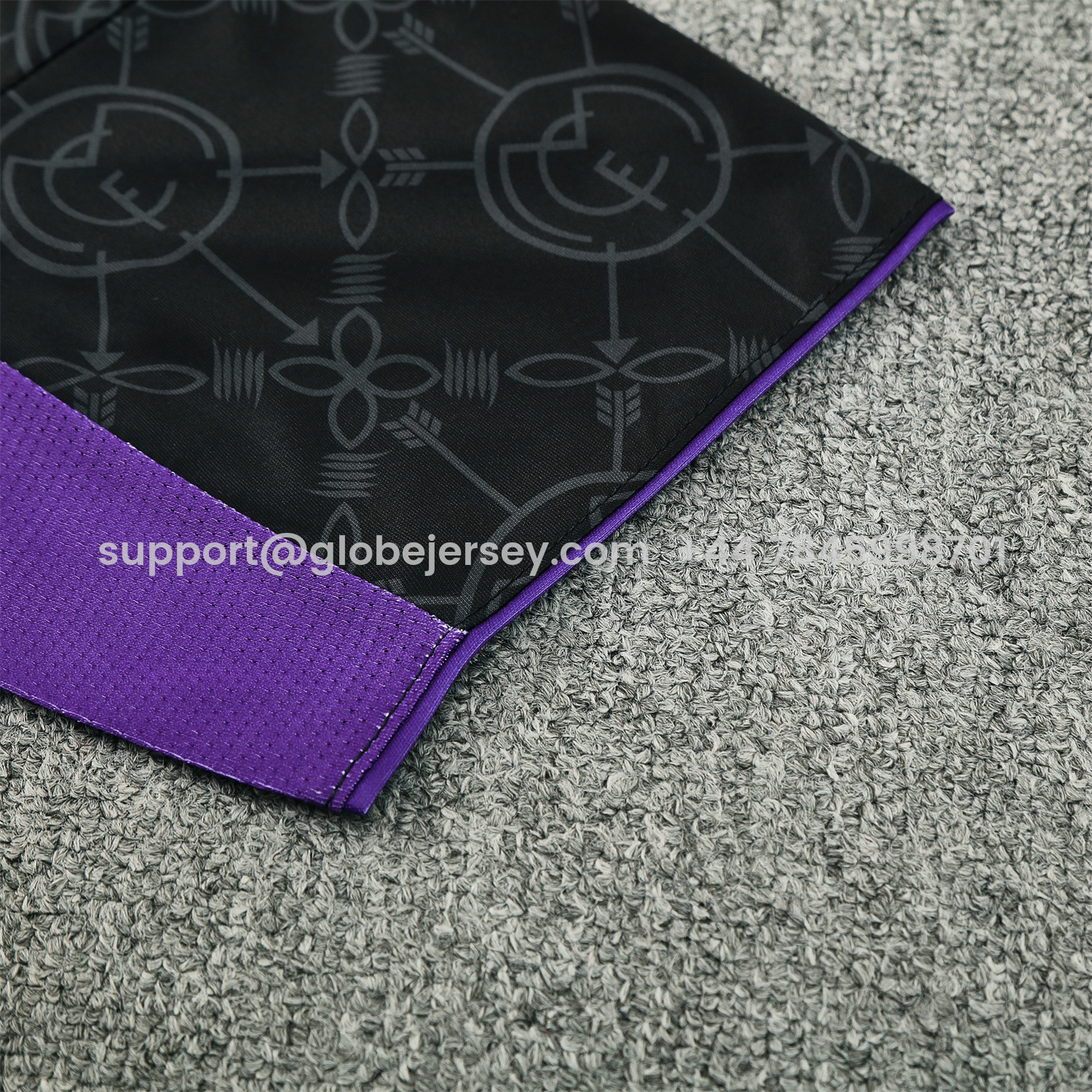 GlobeJersey-Real Madrid 25-26 Short-Sleeve Training Set - Blue Edge Black Top & Black Shorts