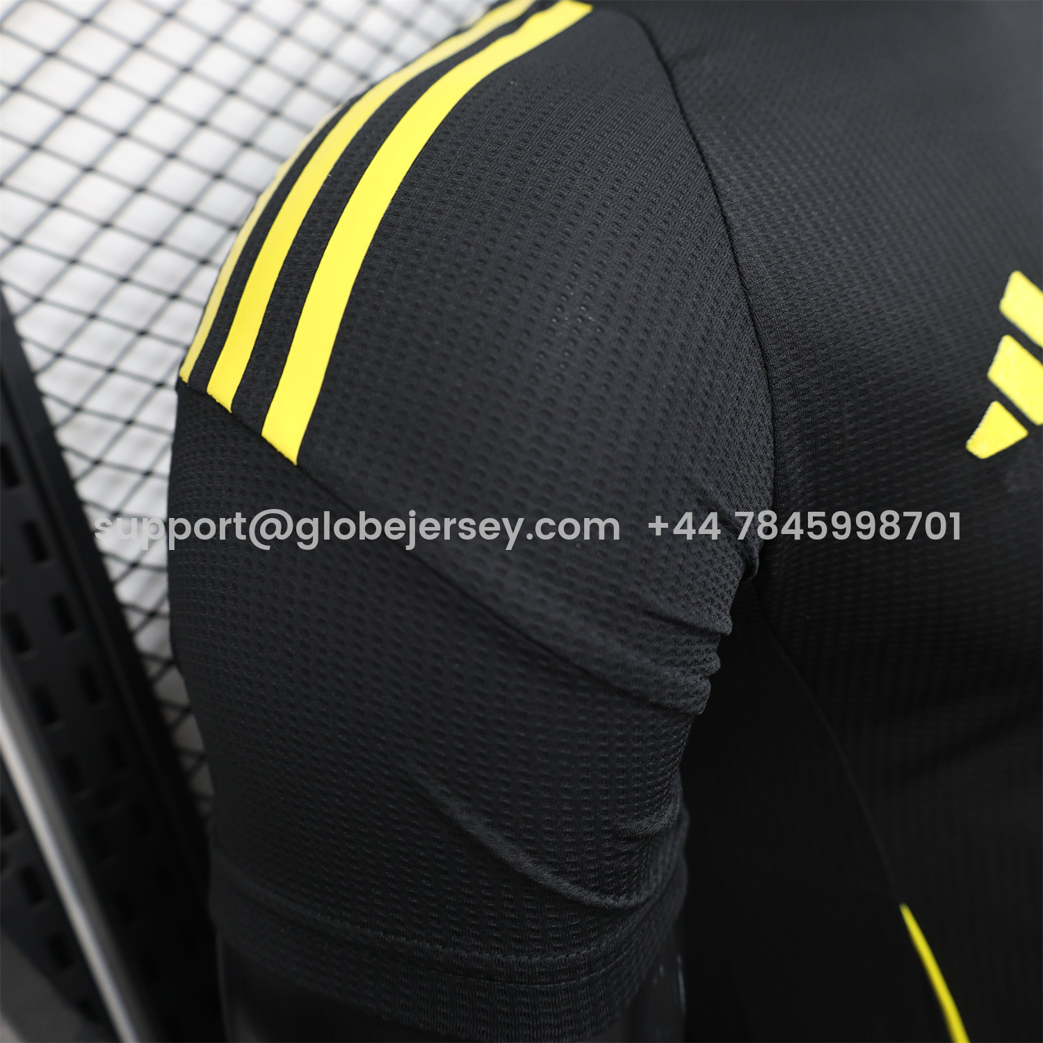 GlobeJersey-Algeria 25-26 Pure Black Jersey with Yellow Line - Player Version