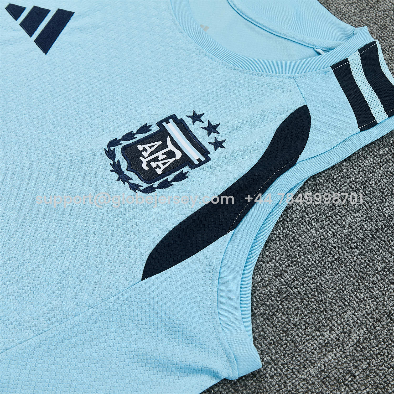 GlobeJersey-Argentina 2026 Vest Training Set - Light Blue Top & Dark Blue Pants