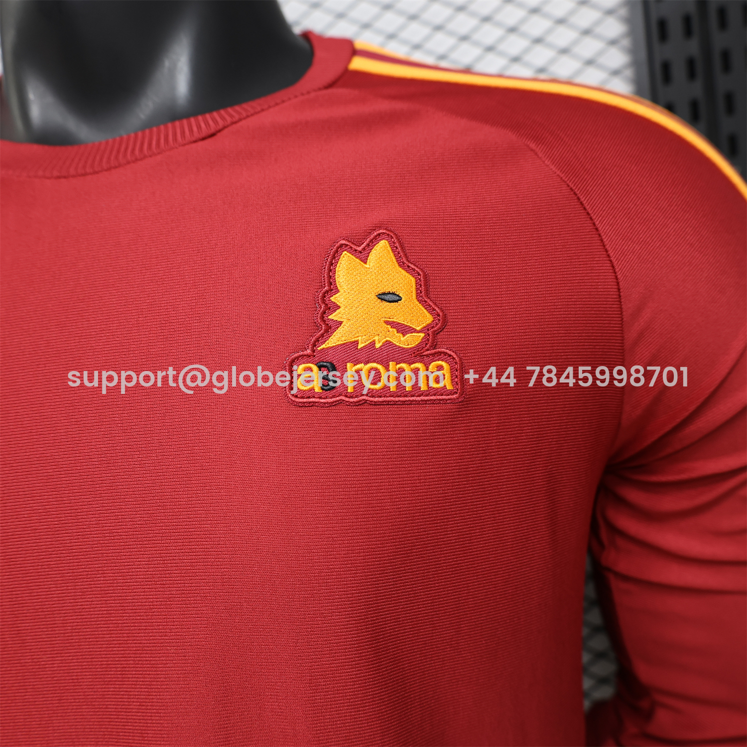 GlobeJersey-AS Roma 25-26 Retro Casual Style Red Special Long Sleeves Jersey - Player Version