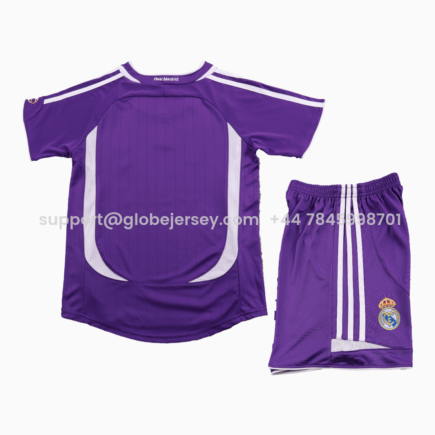GlobeJersey-Retro Real Madrid 2006-07 Away Purple Kids Kit