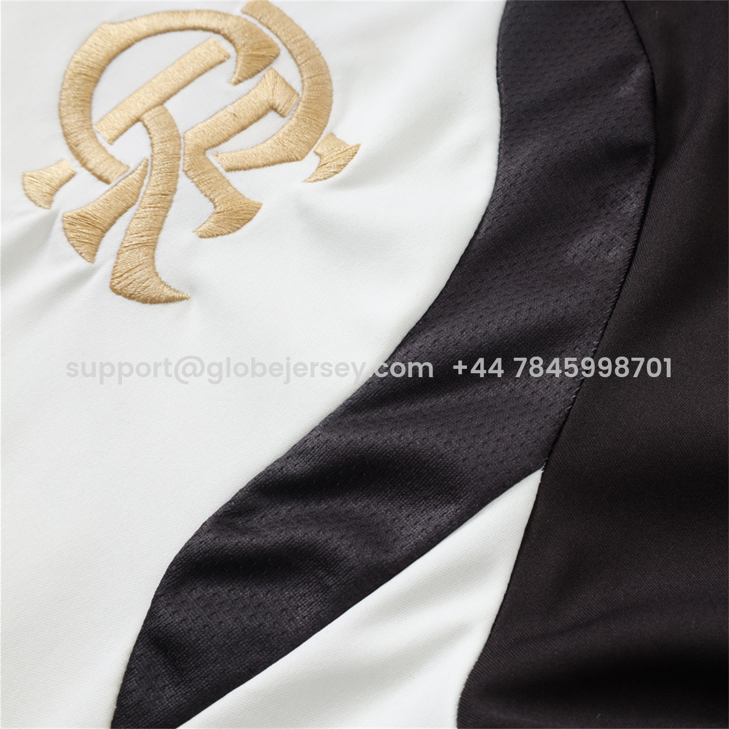 GlobeJersey-Flamengo 2026 Long Sleeve Training Set - White Top & Black Pants