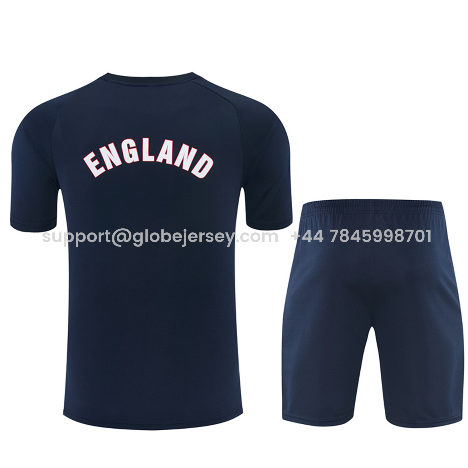 GlobeJersey-England 2026 Short-Sleeve Training Set - Dark Blue Top & Dark Blue Pants