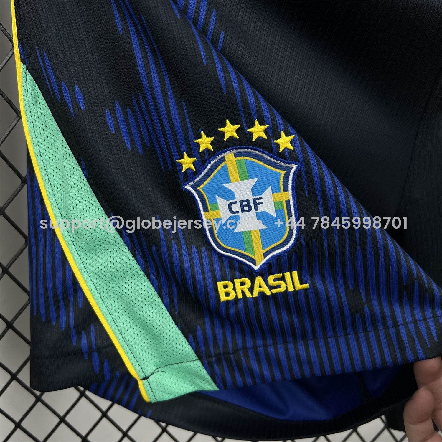 GlobeJersey-Brazil 2026 Away Blue Shorts - Fans Version