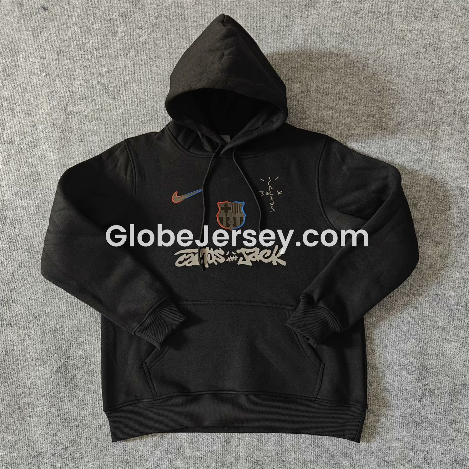 GlobeJersey-Barcelona x Travis Scott Team Logo Centered Unisex Pullover Hoodie