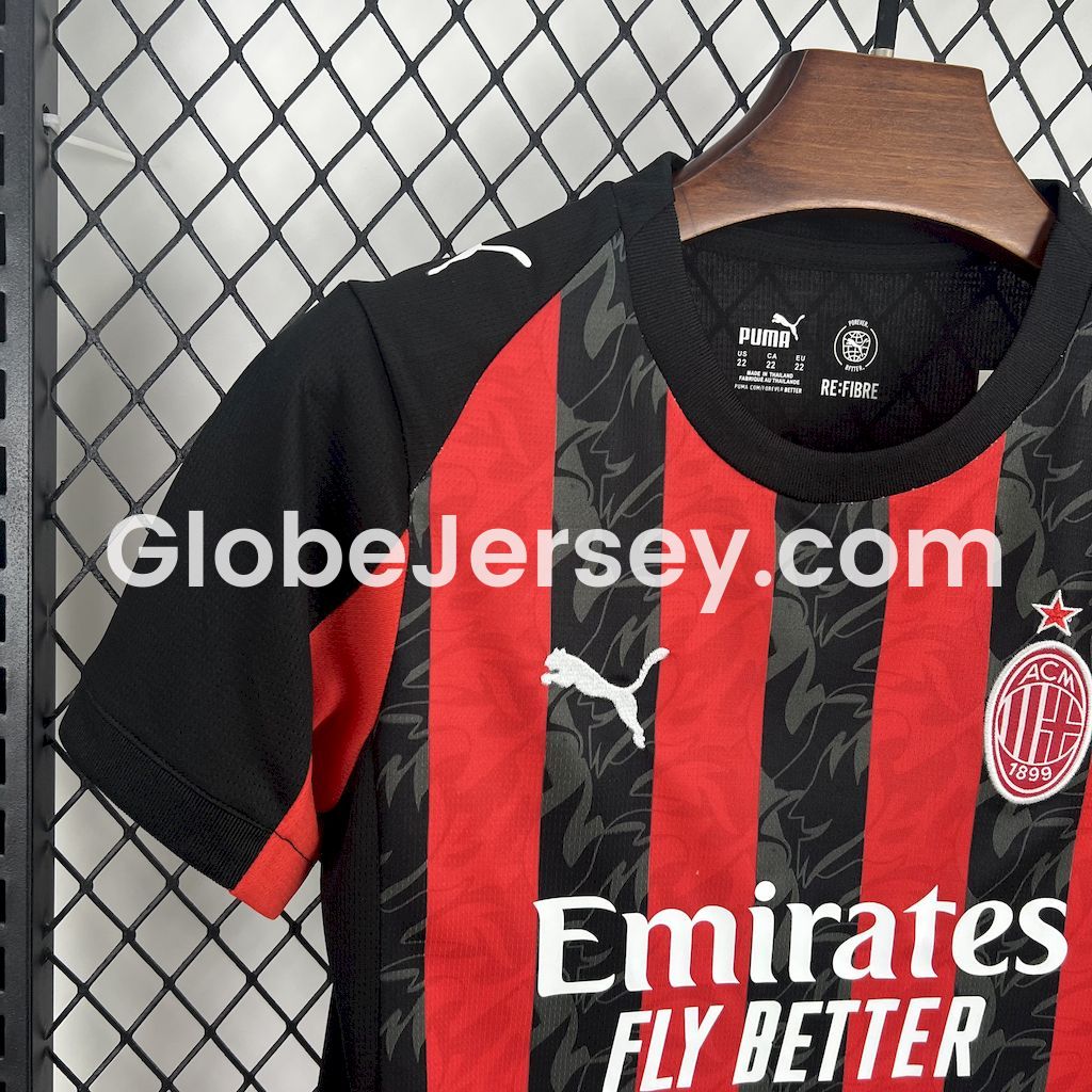 GlobeJersey-AC Milan 25-26 Home Kids Kit
