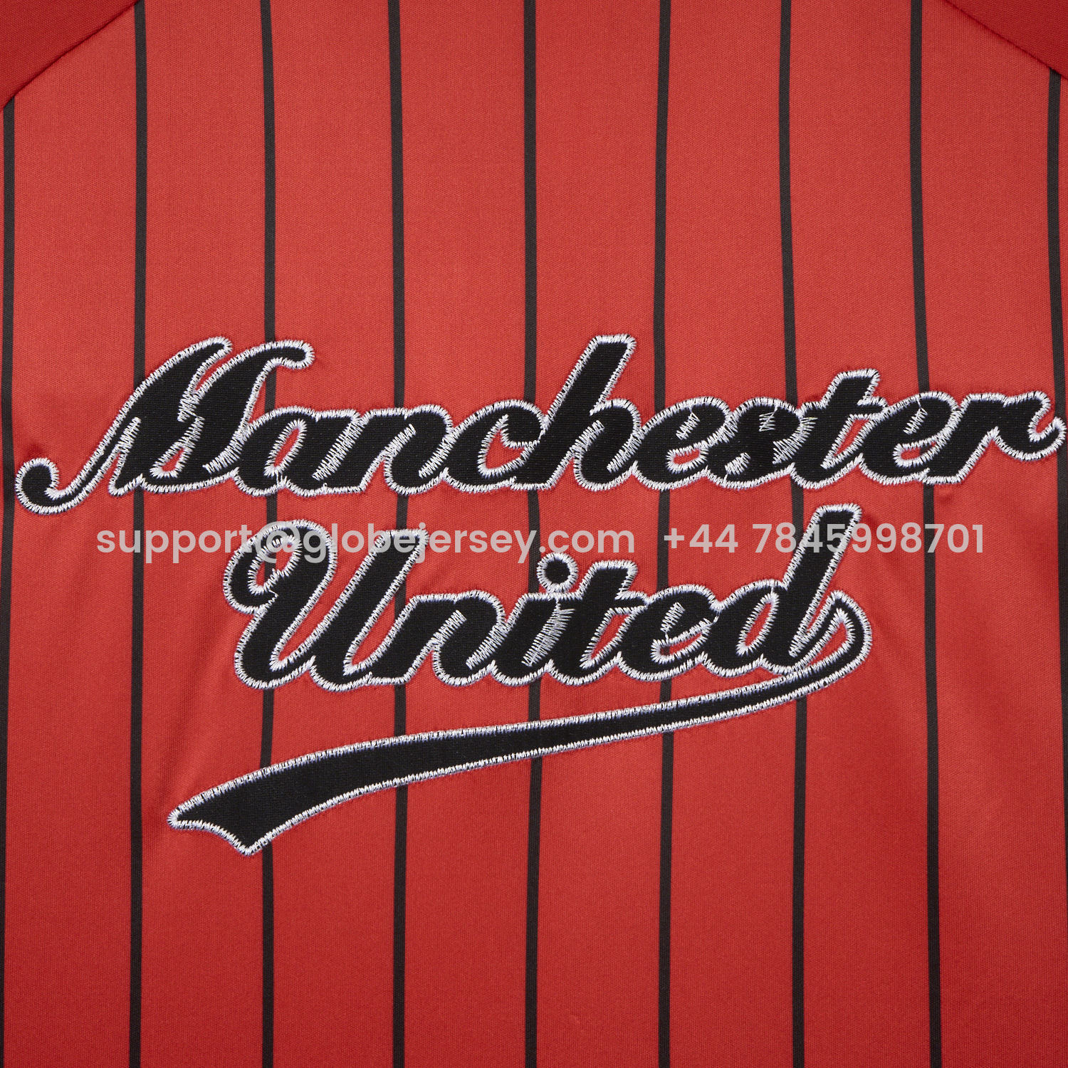 GlobeJersey-Manchester United 25-26 Red Baseball Jersey with Black Stripes