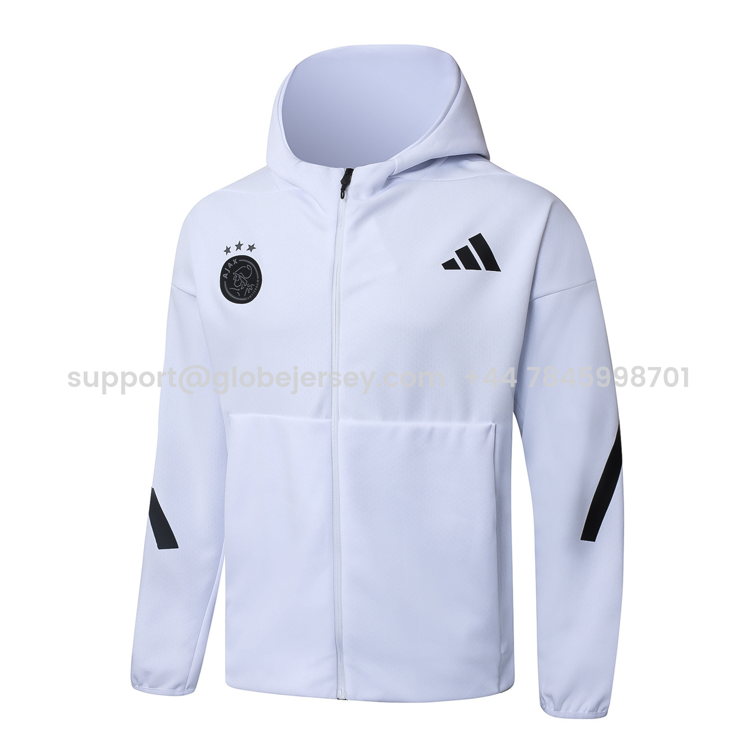 GlobeJersey-Ajax 25-26 Training Hoodie Set - White Hoodie and White Pants