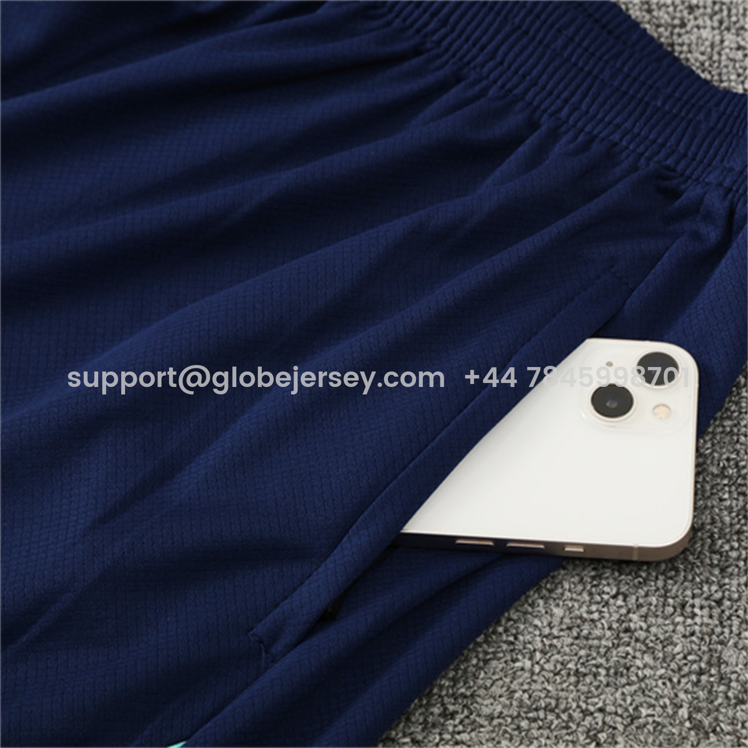 GlobeJersey-Brazil 25-26 Short-Sleeve Training Set - Blue Green Camouflage Top & Blue Shorts