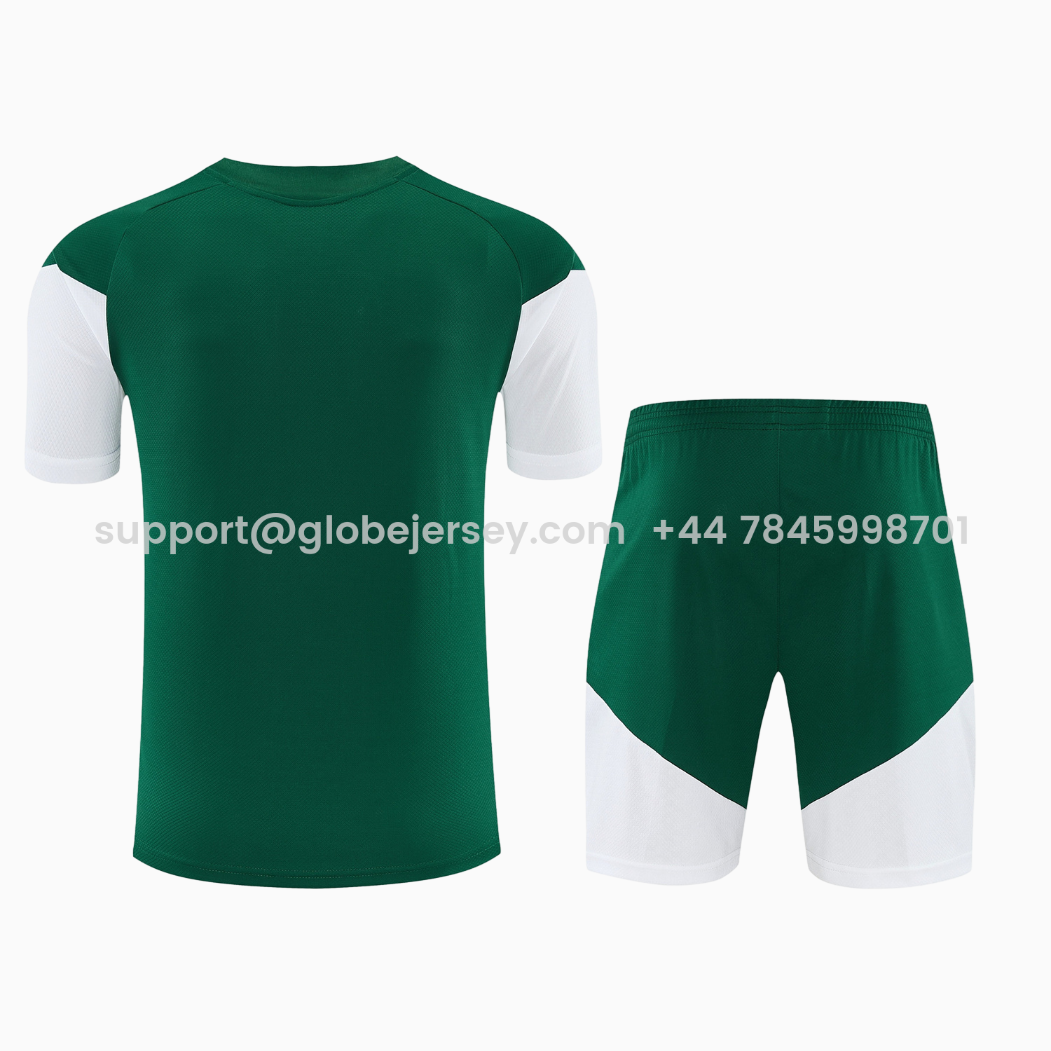 GlobeJersey-Italy 2026 Short-Sleeve Training Set - Green With White Top & Green With White Pants