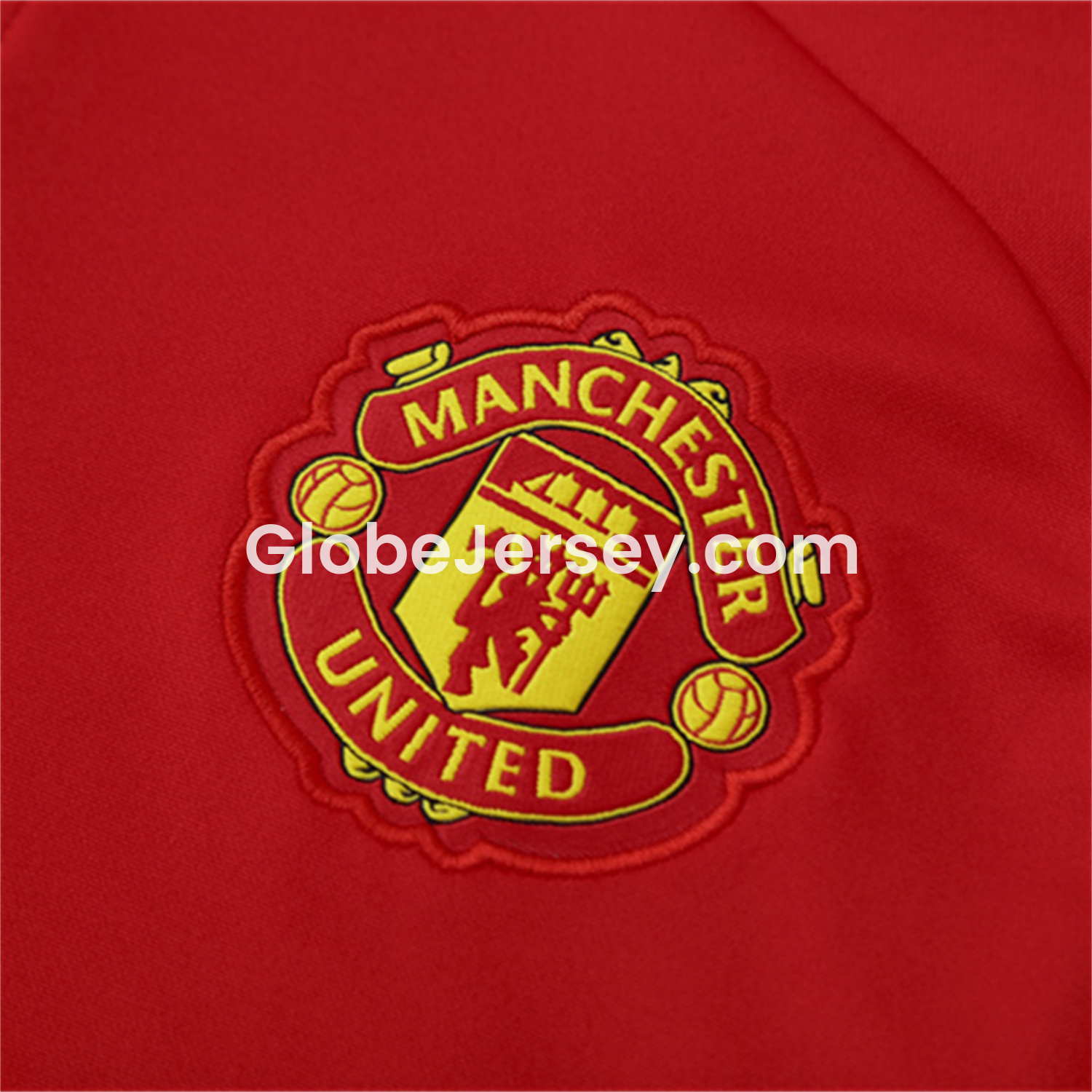 GlobeJersey-Manchester United 25-26 Kid Long Sleeves Training Set - Red Top & Black Pants