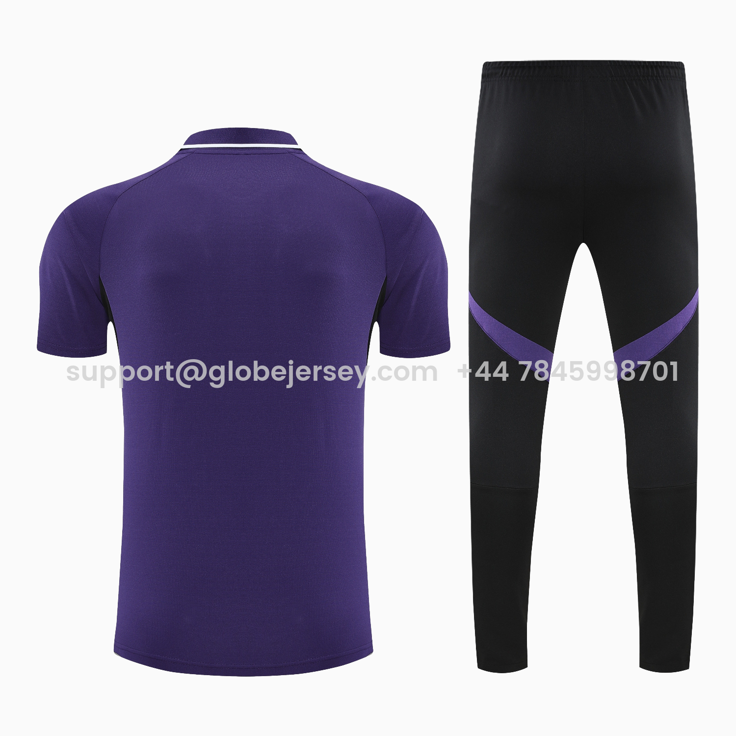 GlobeJersey-Manchester United 25-26 POLO Short-Sleeve Training Set - Purple Top and Black Pants