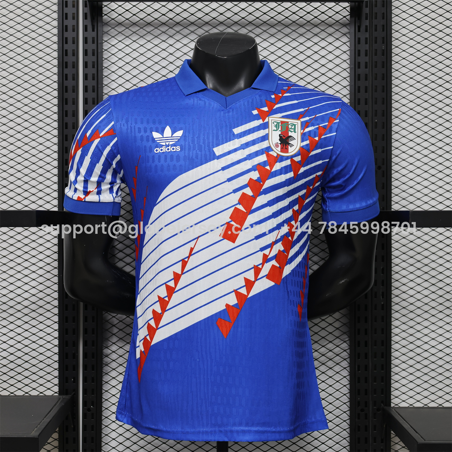 GlobeJersey-Japan 2026 Red-White Stripes Blue Special Jersey - Player Version