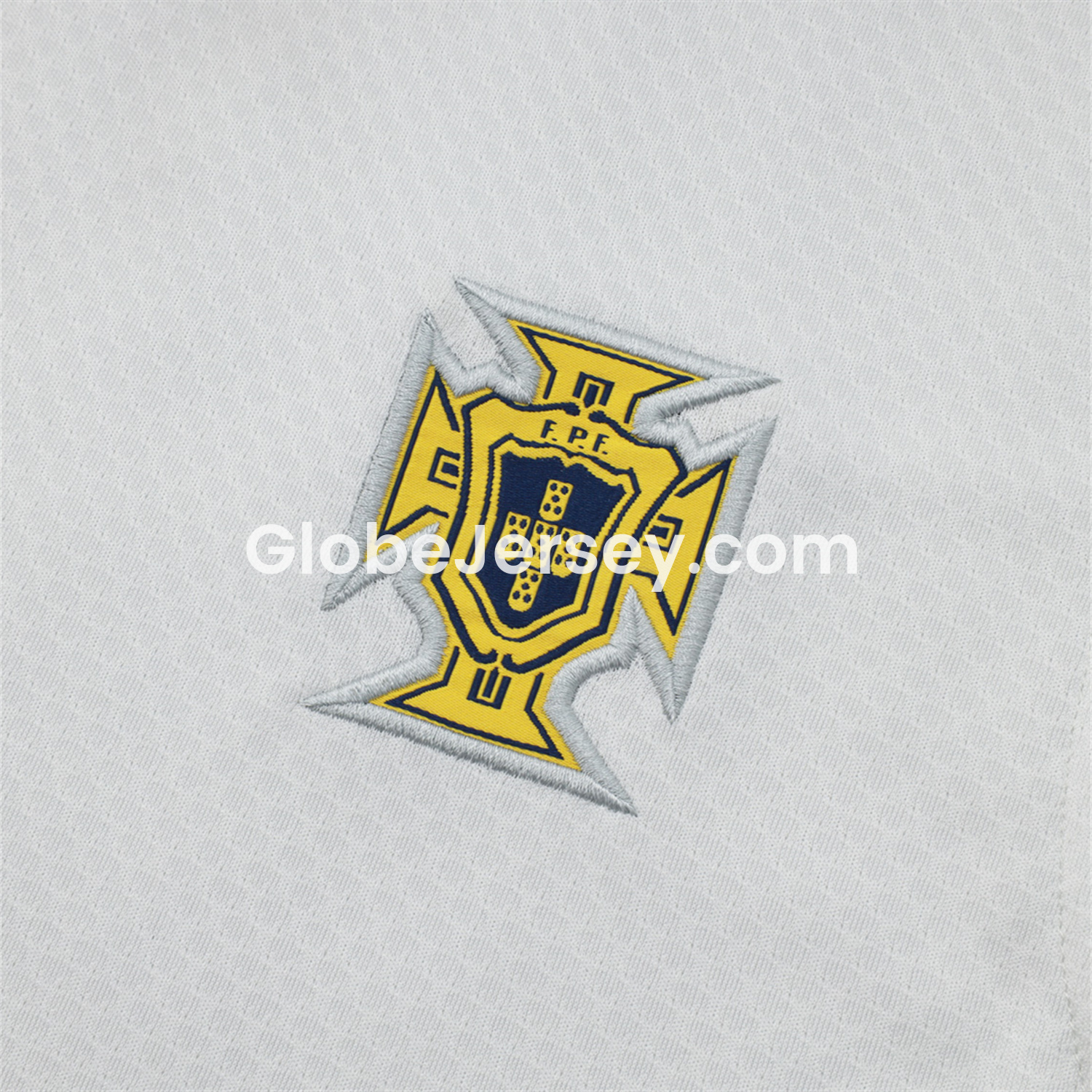 GlobeJersey-Portugal 25-26 Vest Training Set - Off White Top and Deep Blue Shorts