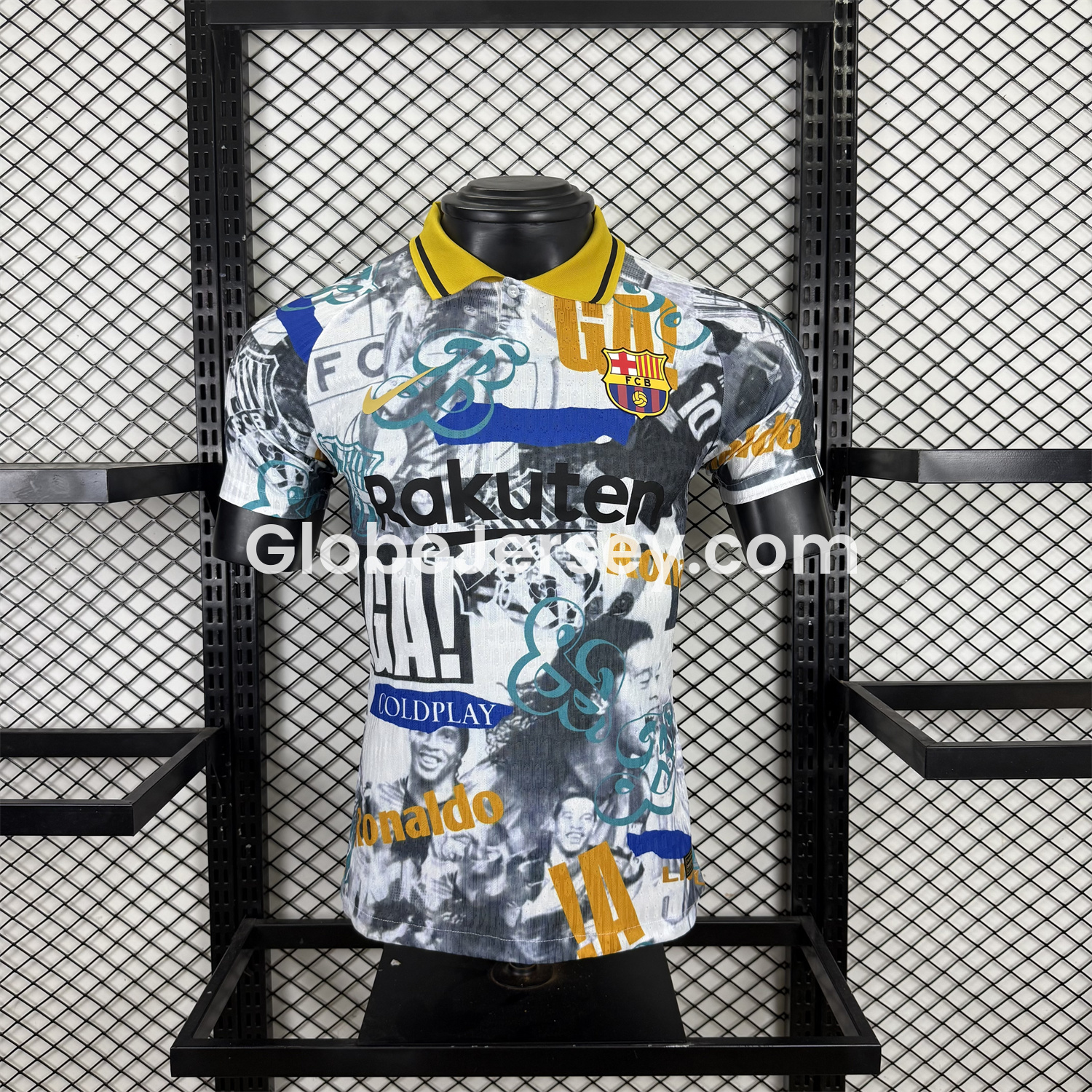 GlobeJersey-Barcelona 25-26 Ronaldinho Photo Collage Style POLO Colorful Special Jersey - Player Version