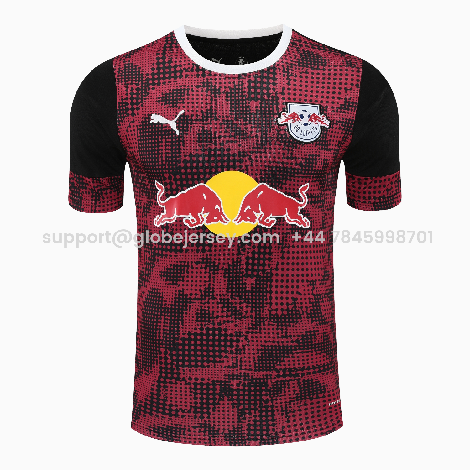 GlobeJersey-RB Leipzig 25-26 Short-Sleeve Training Set- Red Top & Black Shorts
