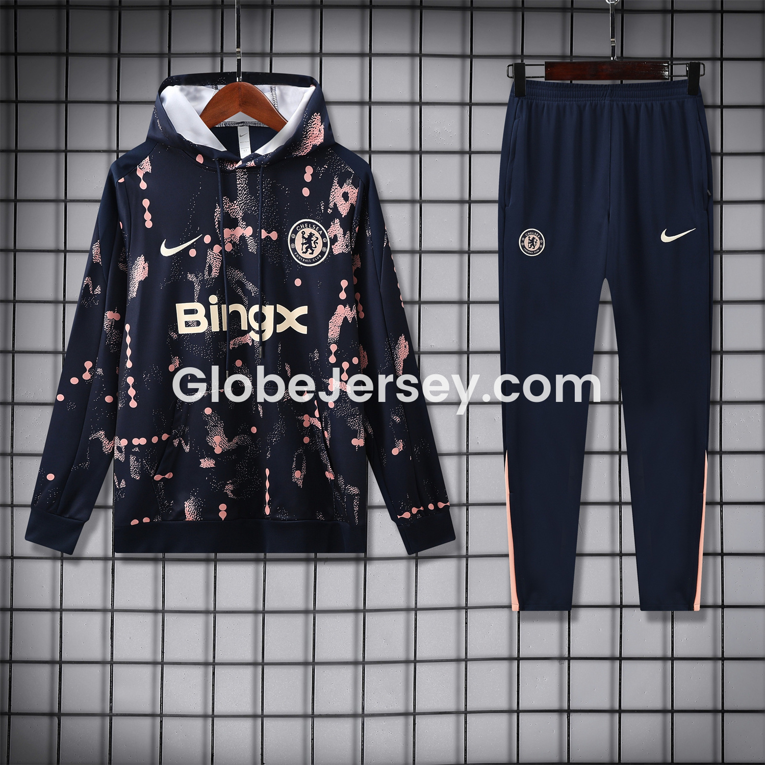 GlobeJersey-C.H.E.L.S.E.A 25-26 Traning Hoodie Set - Deep Blue With Royal Blue