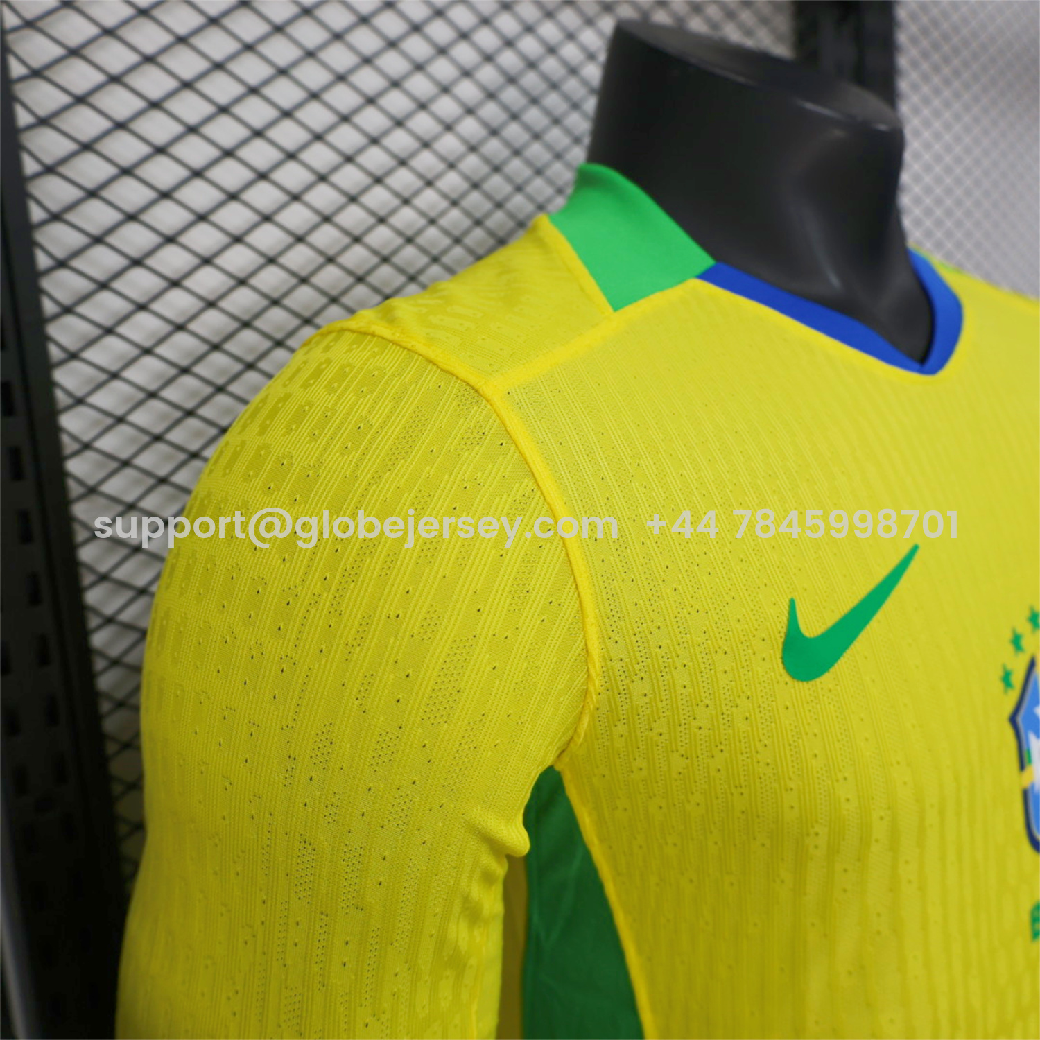 GlobeJersey-Brazil 2025 Women's Team Home Long Sleeves Jersey - Men's Player Version