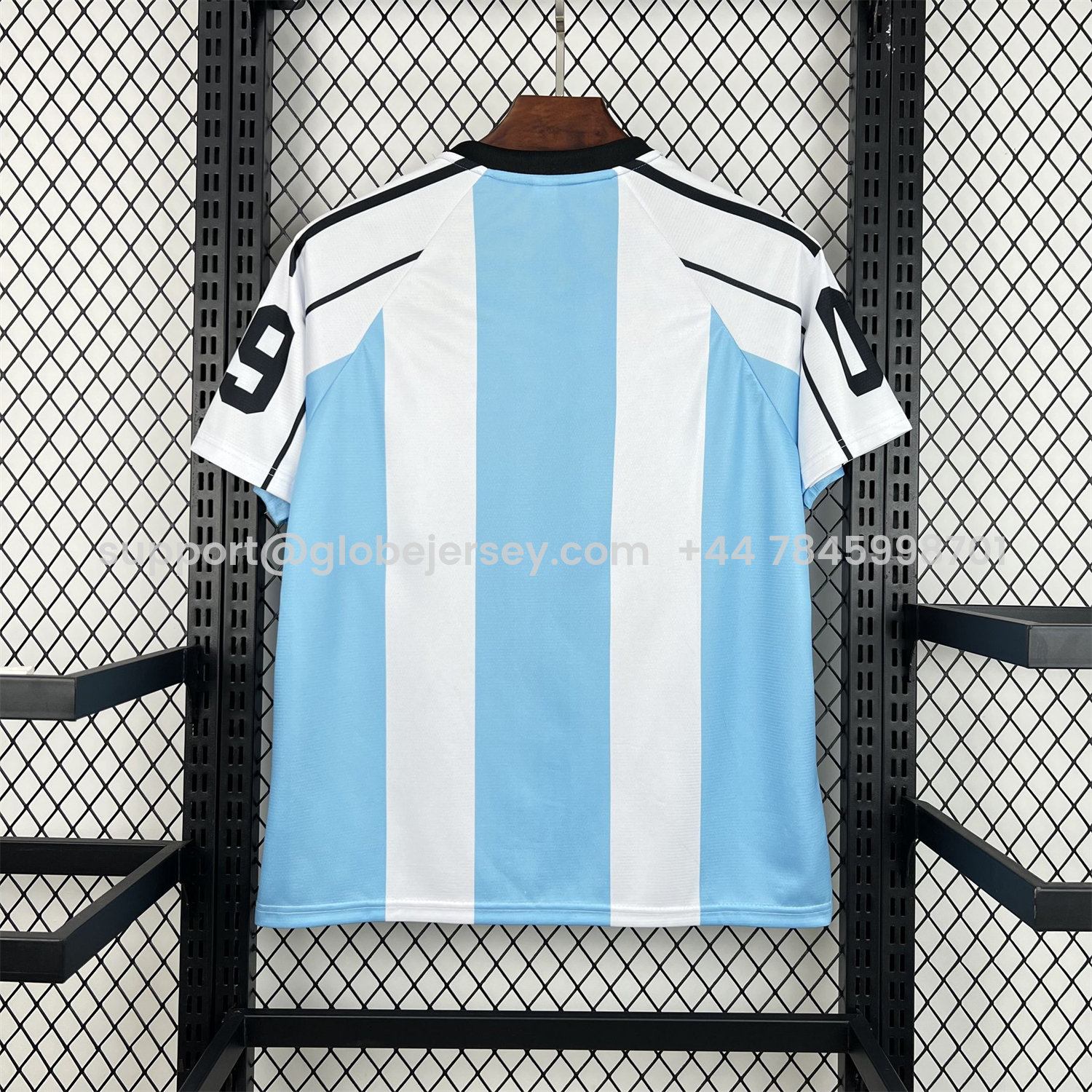 GlobeJersey-Unisex Light Blue Striped 2026 World Cup Style V-Neck Soccer Jersey - Fans Version