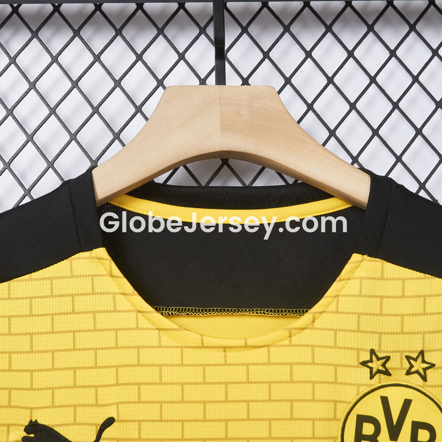GlobeJersey-Dortmund 25-26 Pre-Match Training Yellow Brickwork Pattern Jersey - Fans Version