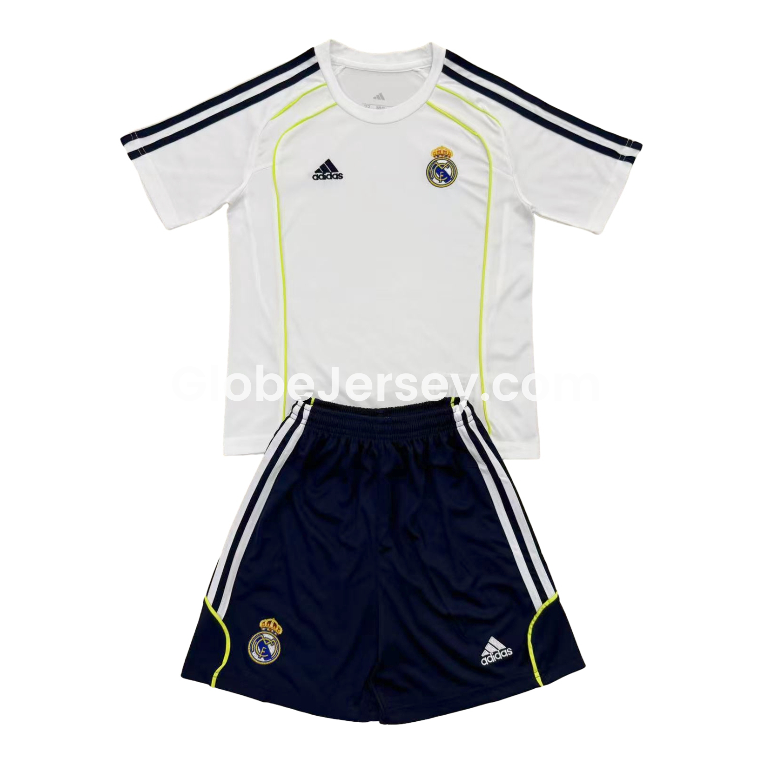 GlobeJersey-Real Madrid 25-26 T90 Throwback White Training Men's Adult Jersey Set - Fans Version