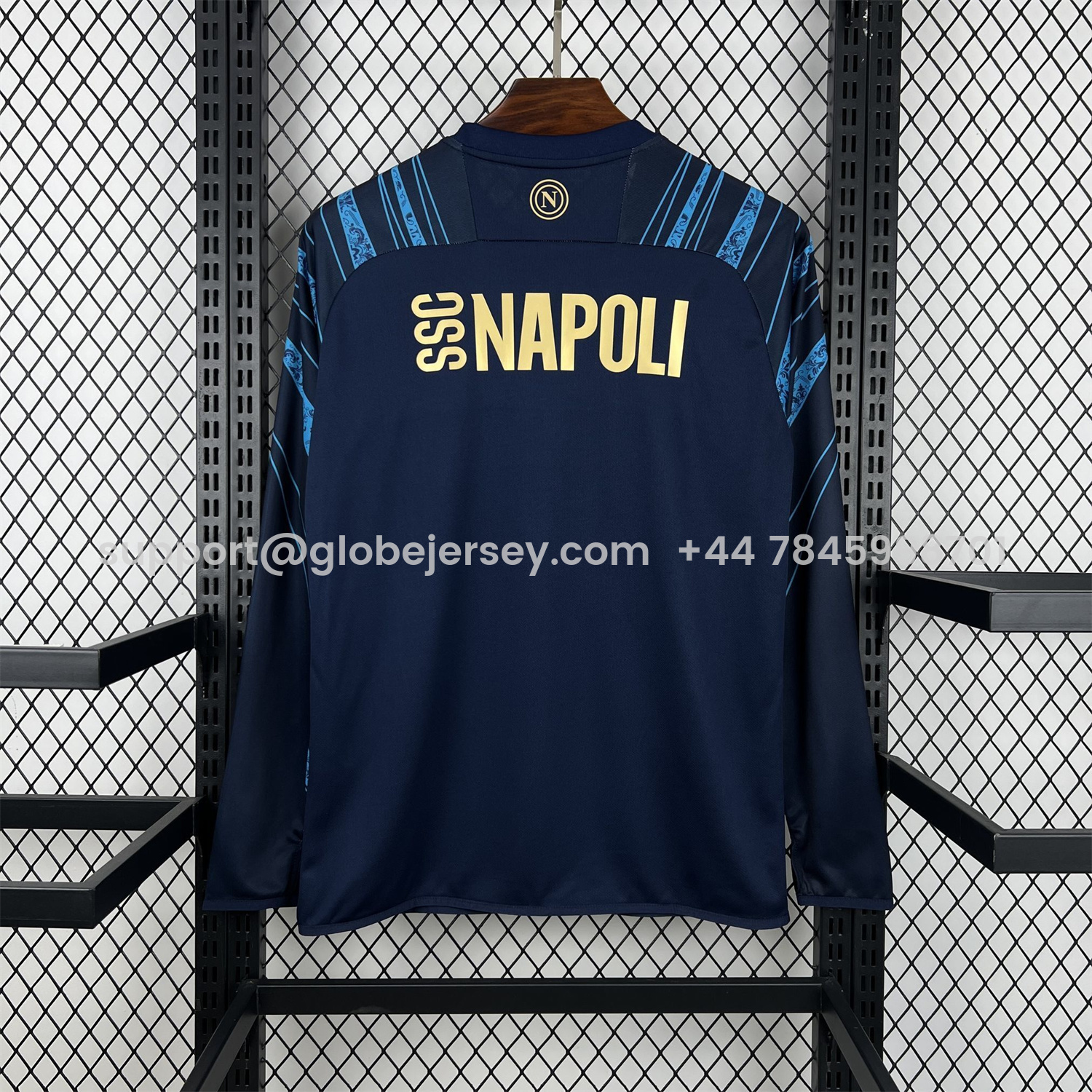 GlobeJersey-Napoli 25-26 CocaCola Dark Blue Special Long Sleeves Jersey - Fans Version