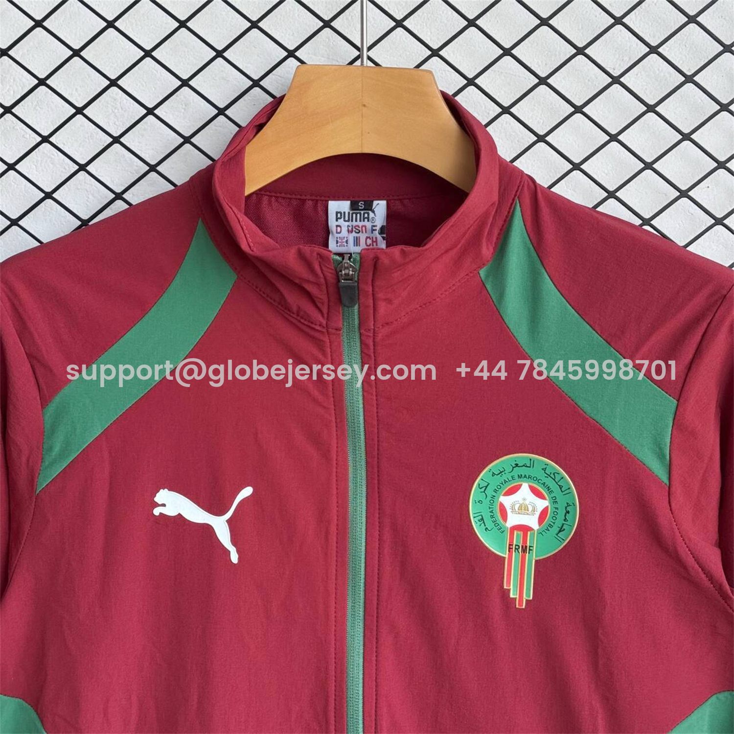 GlobeJersey-Morocco 2026 Windbreaker Training Set - Red With Green Top and Pants